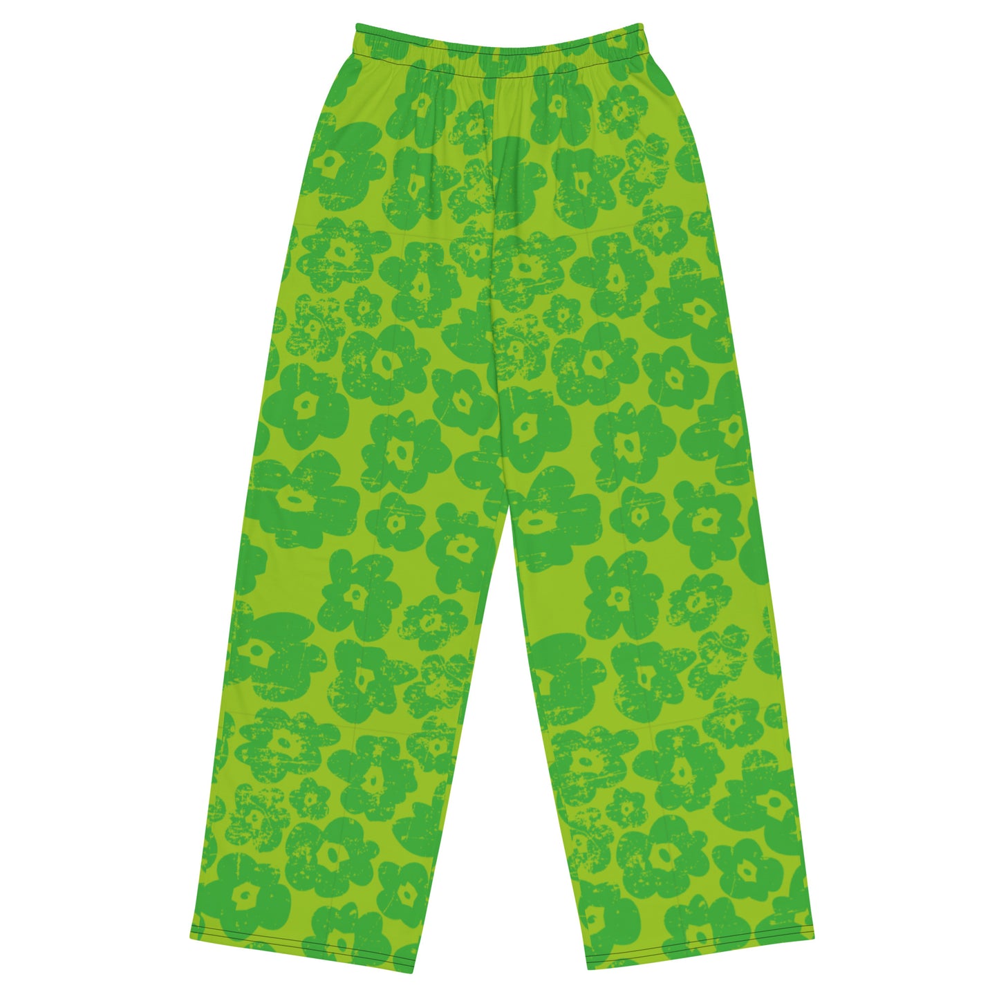 Green Flower All-over print unisex wide-leg pants