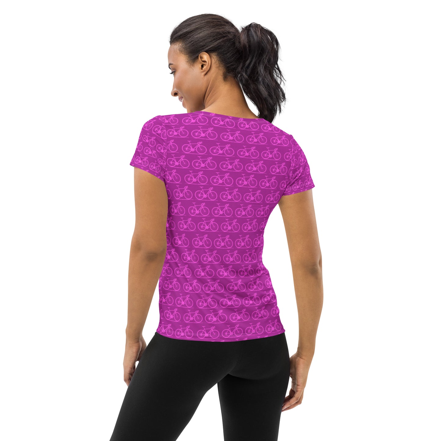 Pink Bike All-Over Print Women's Athletic T-shirt