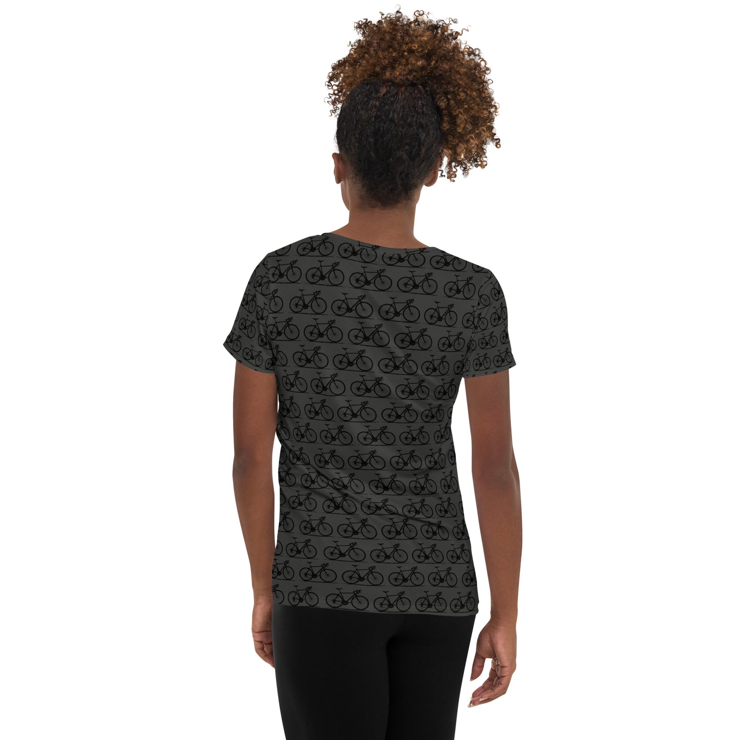 Grey Bikes All-Over Print Women's Athletic T-shirt