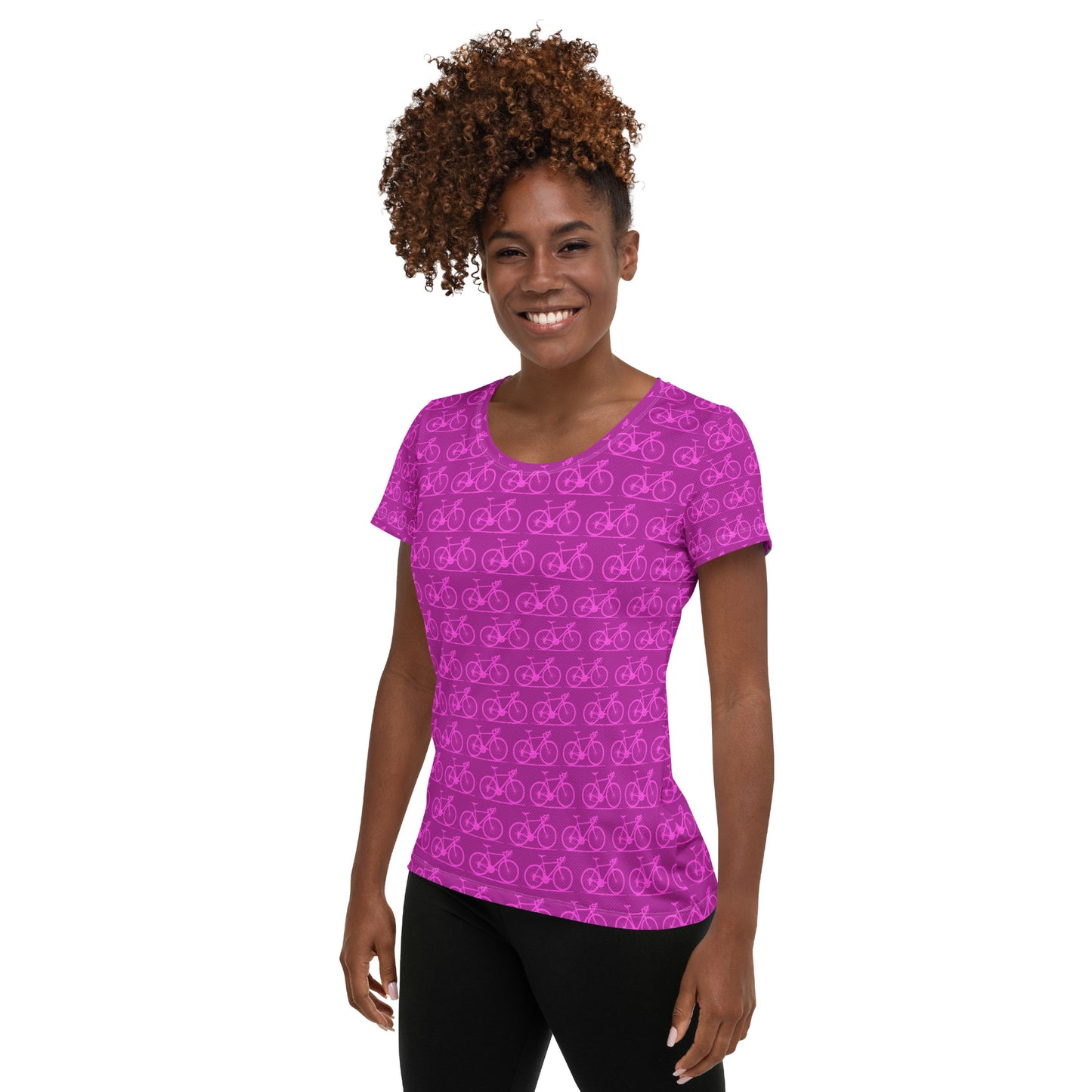 Pink Bike All-Over Print Women's Athletic T-shirt