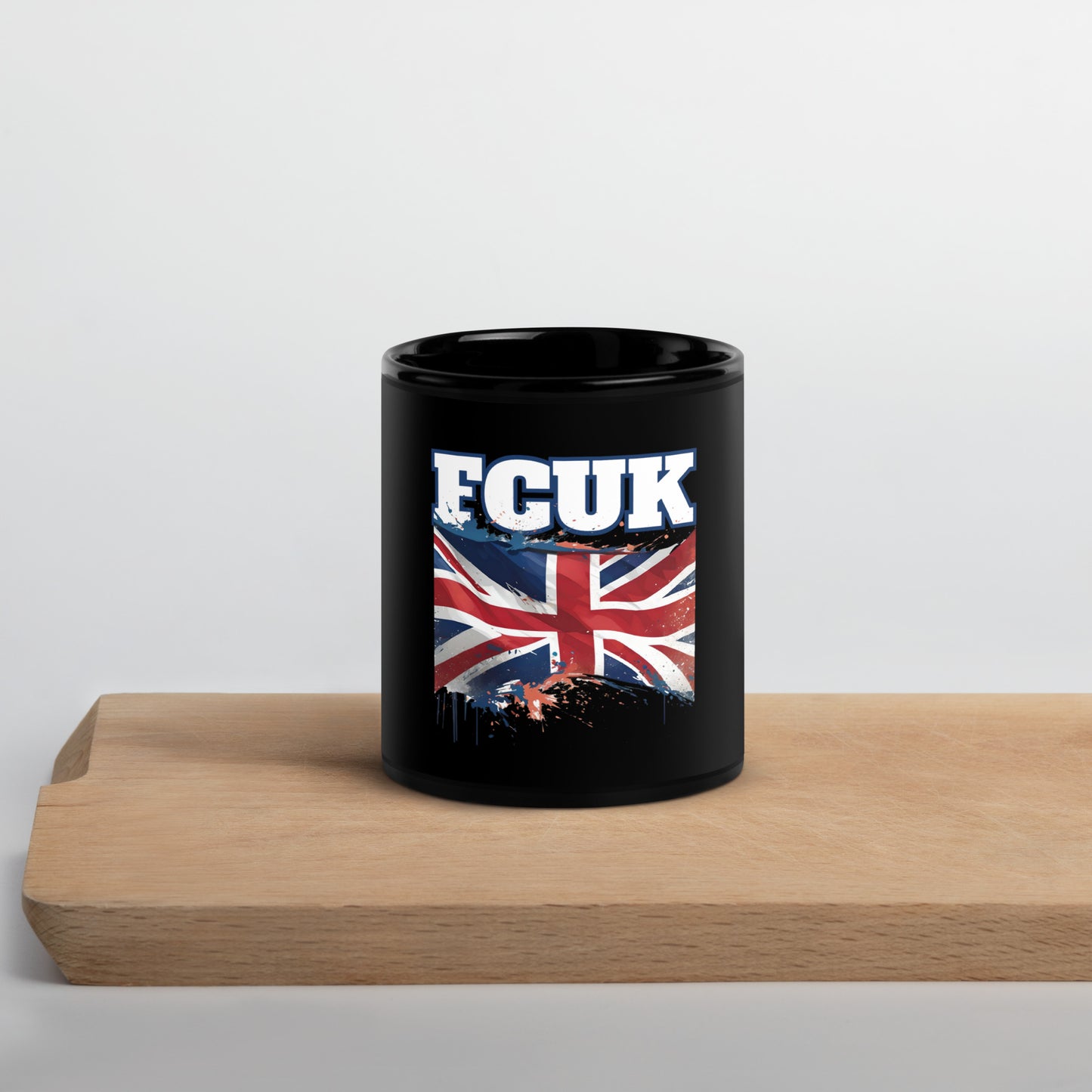 FCUK Union Jack Black Glossy Mug