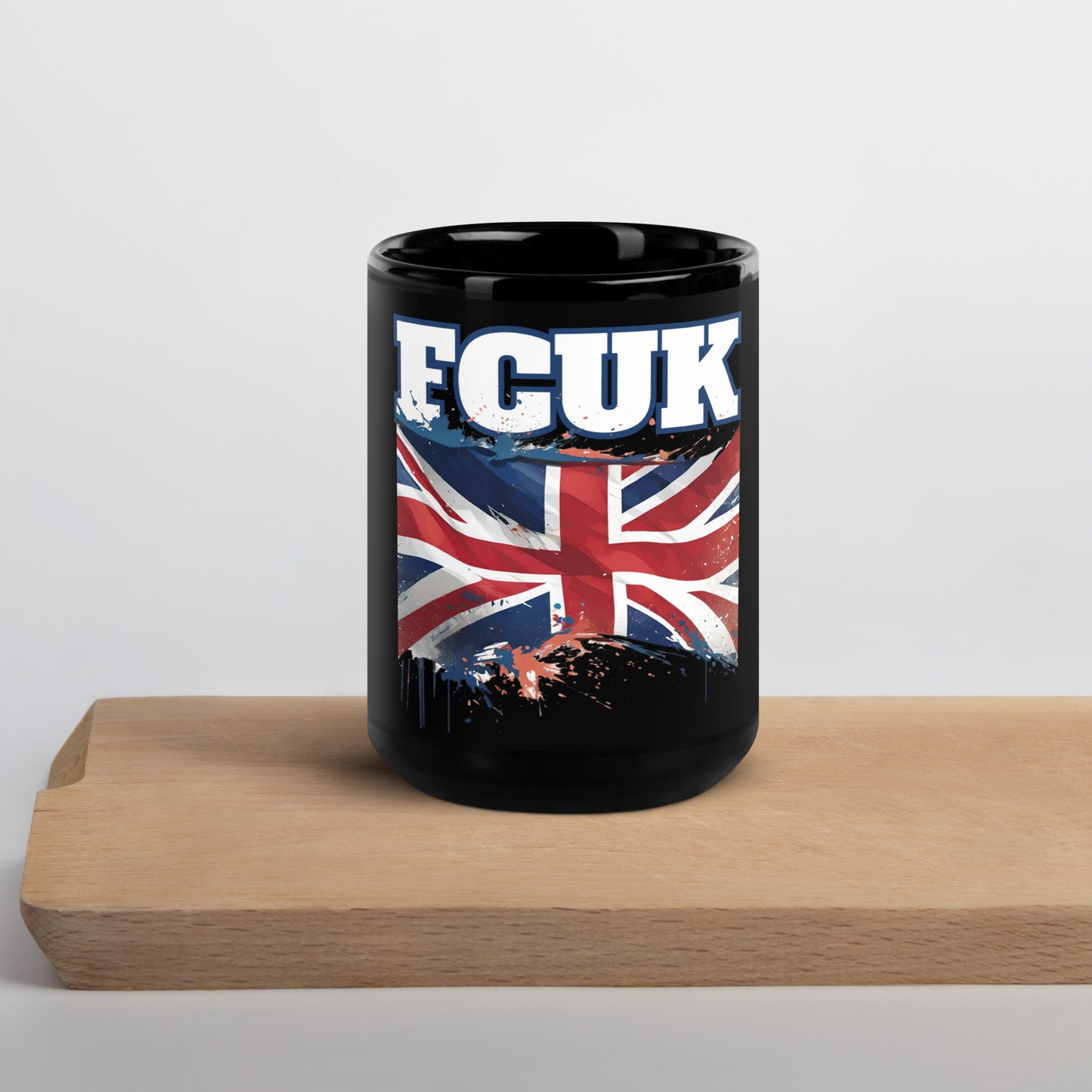 FCUK Union Jack Black Glossy Mug