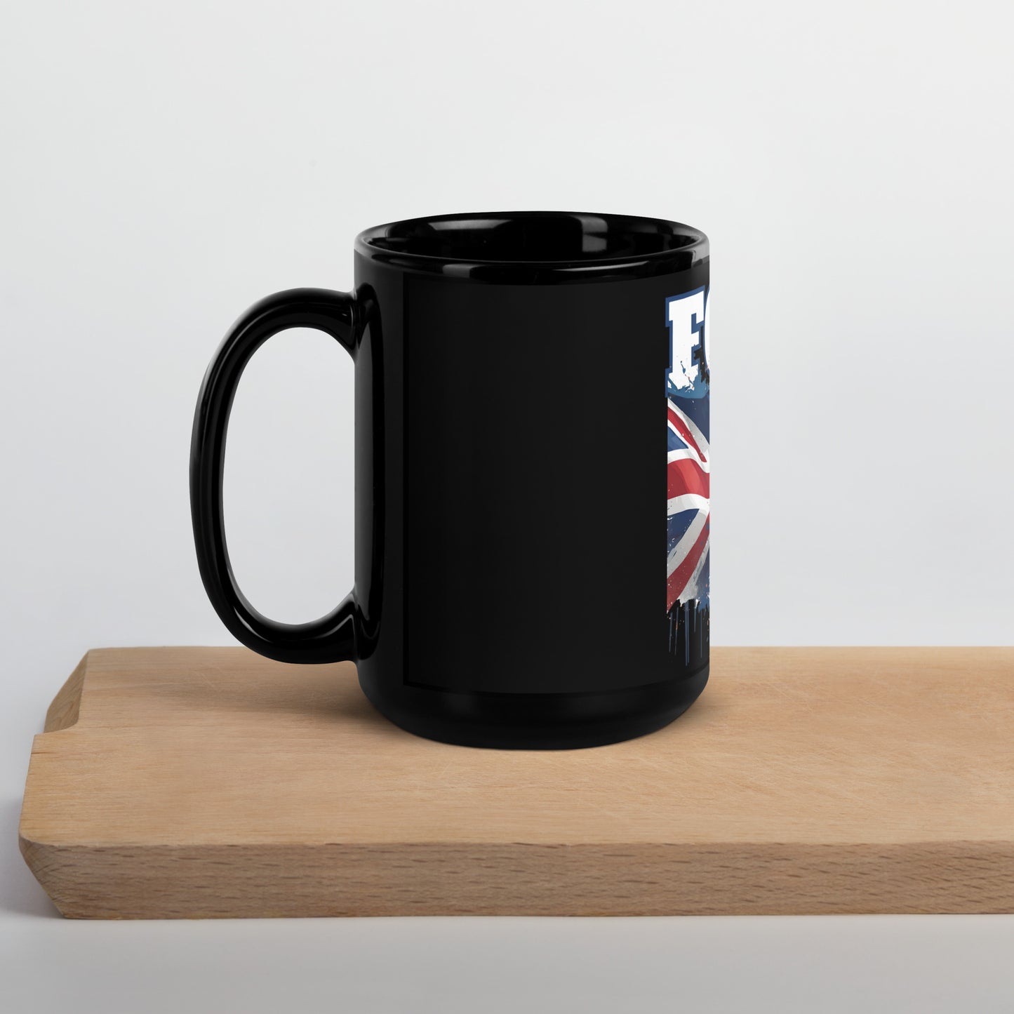 FCUK Union Jack Black Glossy Mug