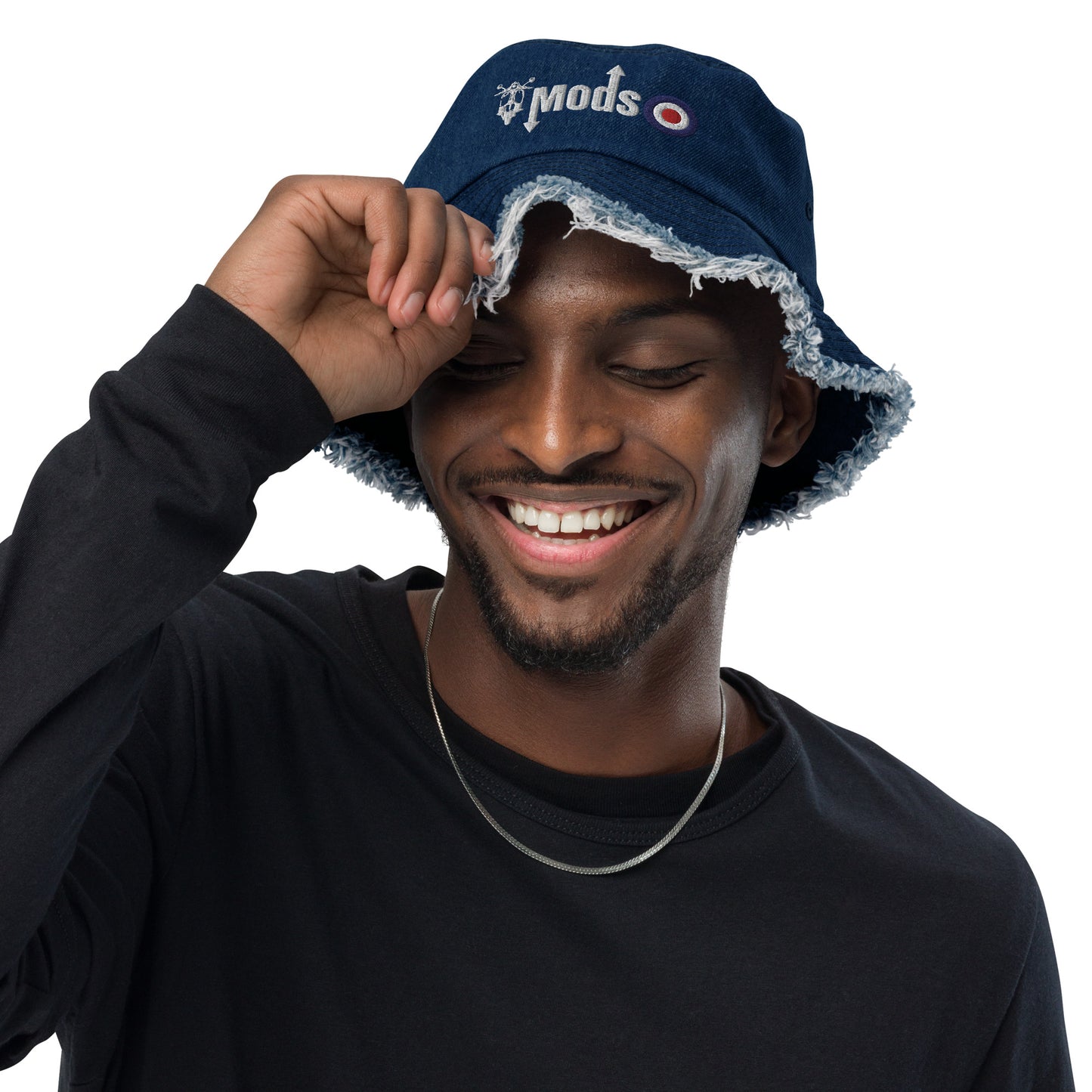 Mods Scooter Logo Distressed denim bucket hat