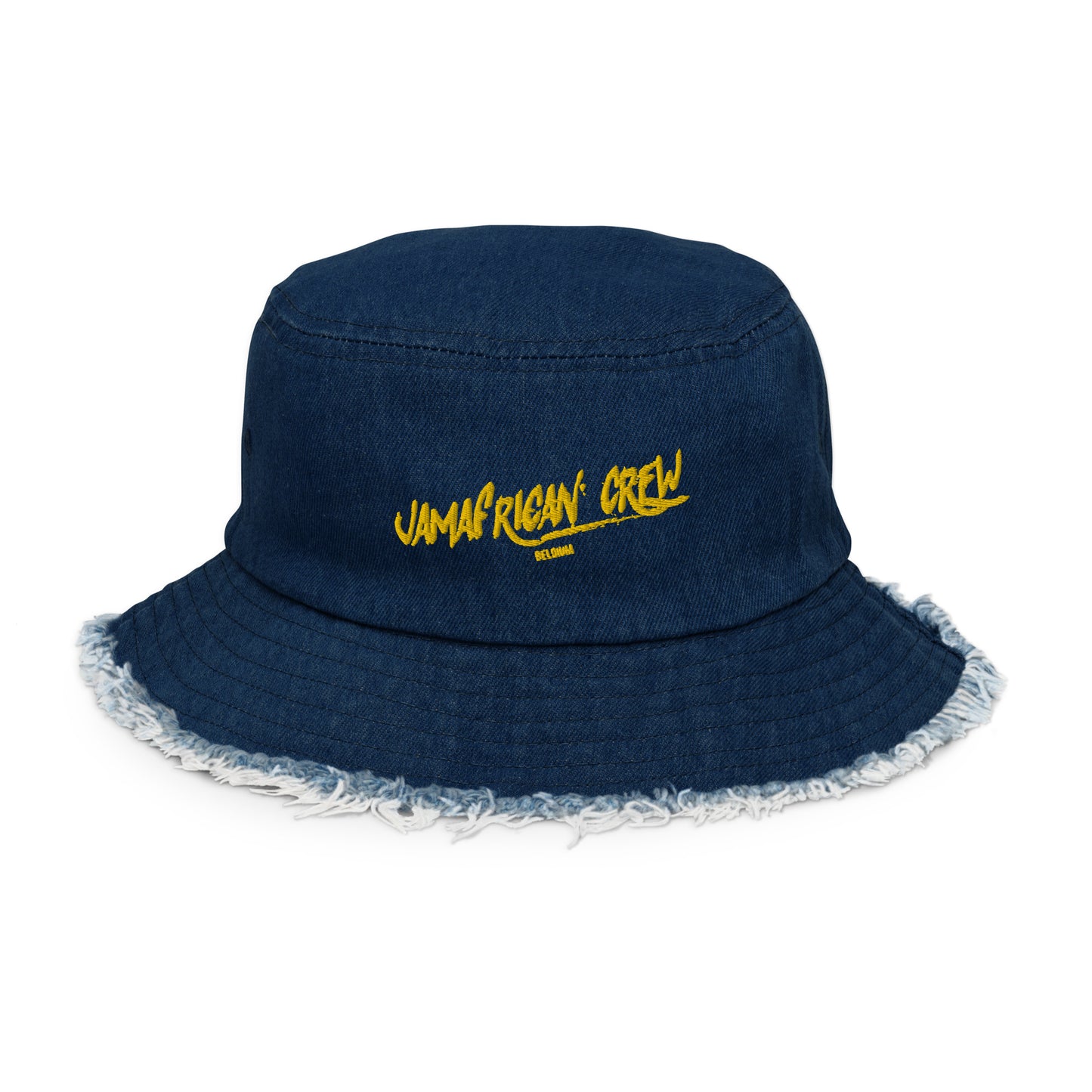 jamafrican crew Distressed denim bucket hat