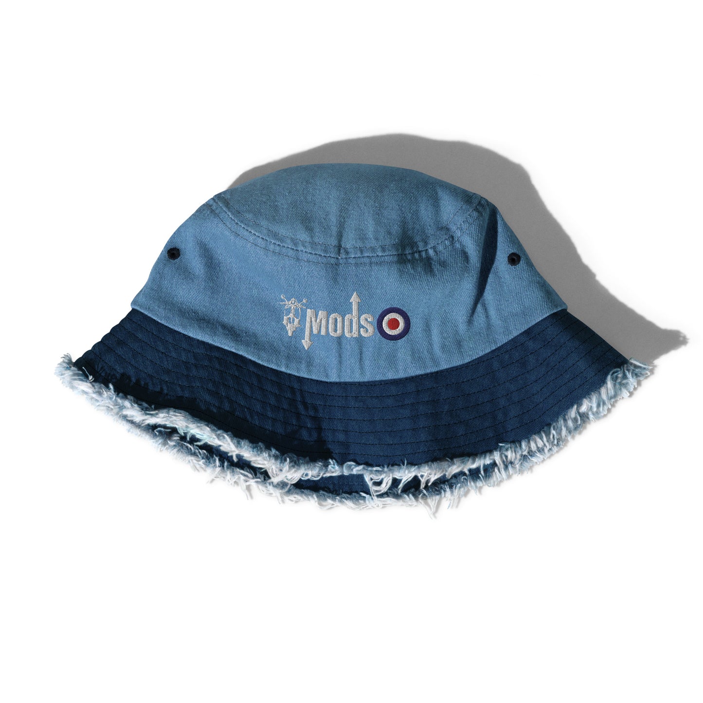 Mods Scooter Logo Distressed denim bucket hat