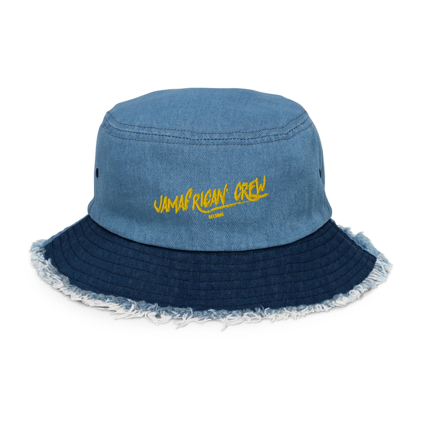 jamafrican crew Distressed denim bucket hat