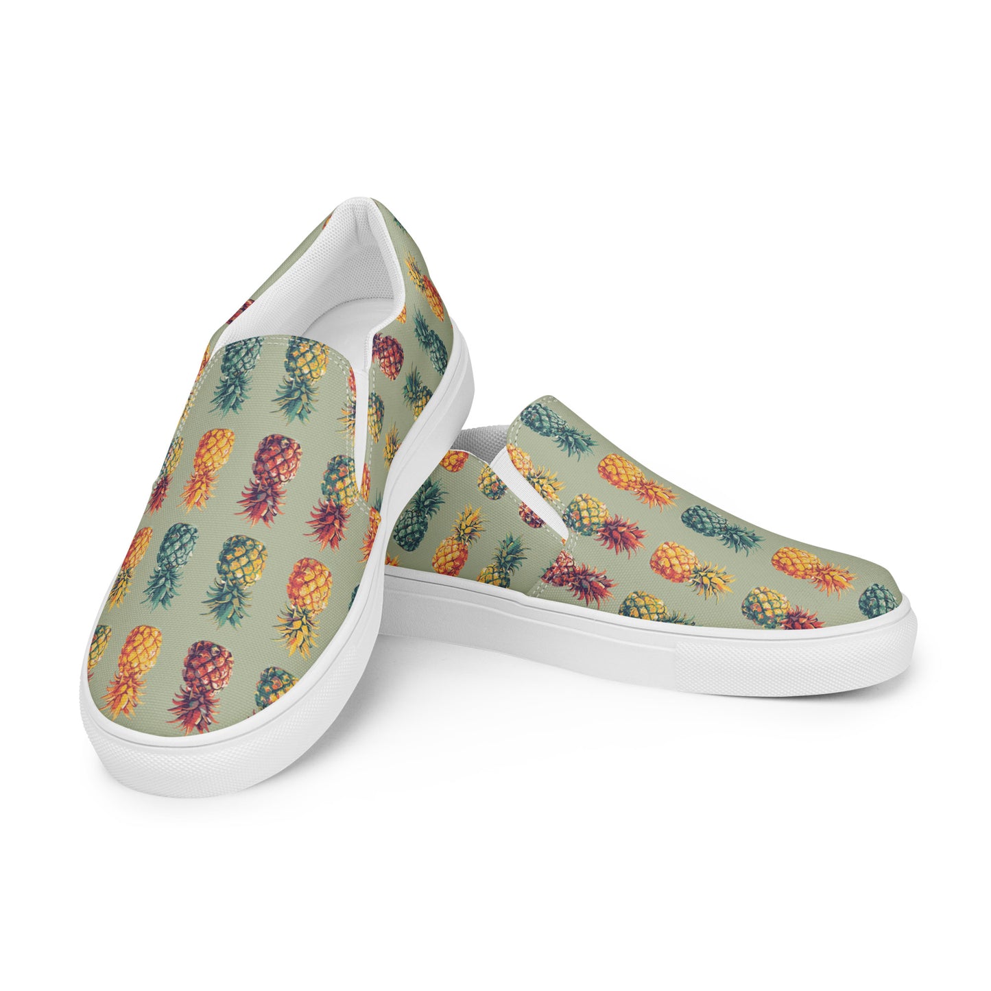 colored ananas Men’s slip-on canvas shoes