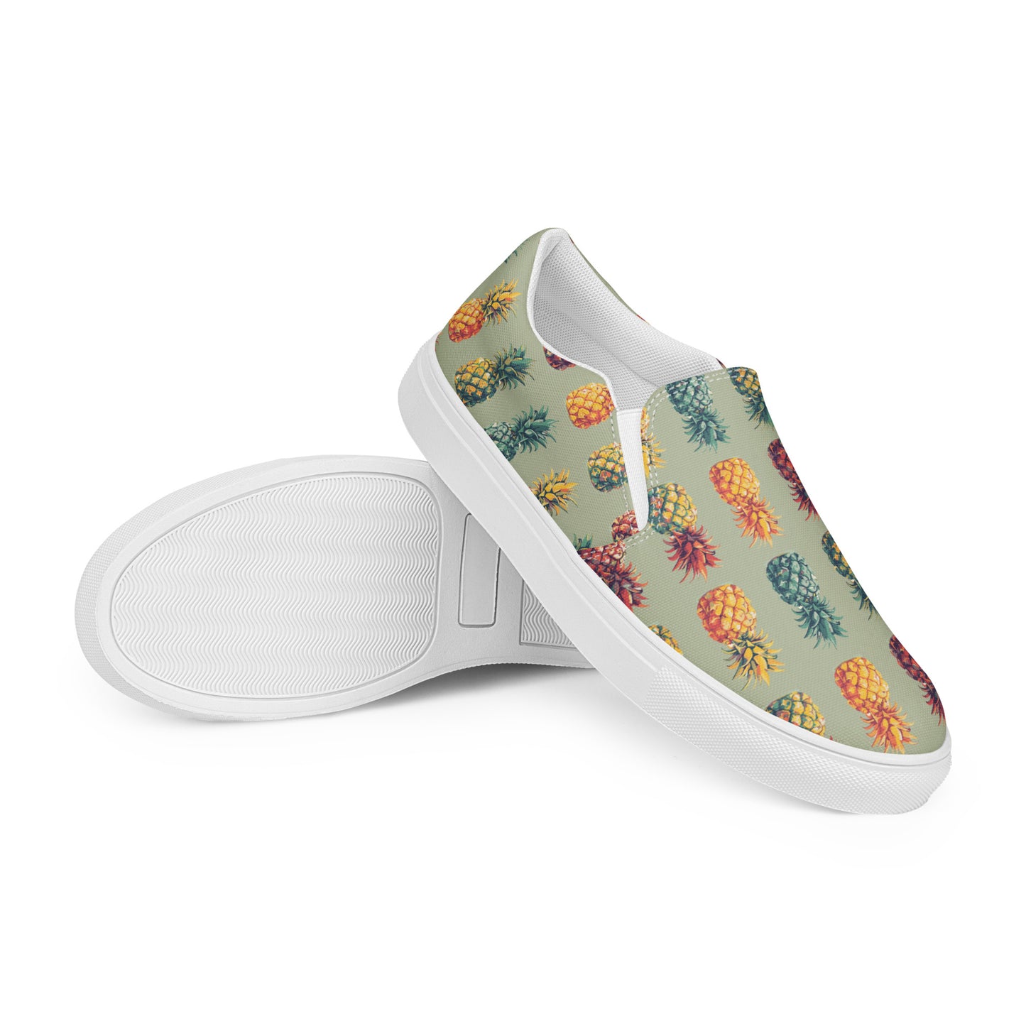 colored ananas Men’s slip-on canvas shoes