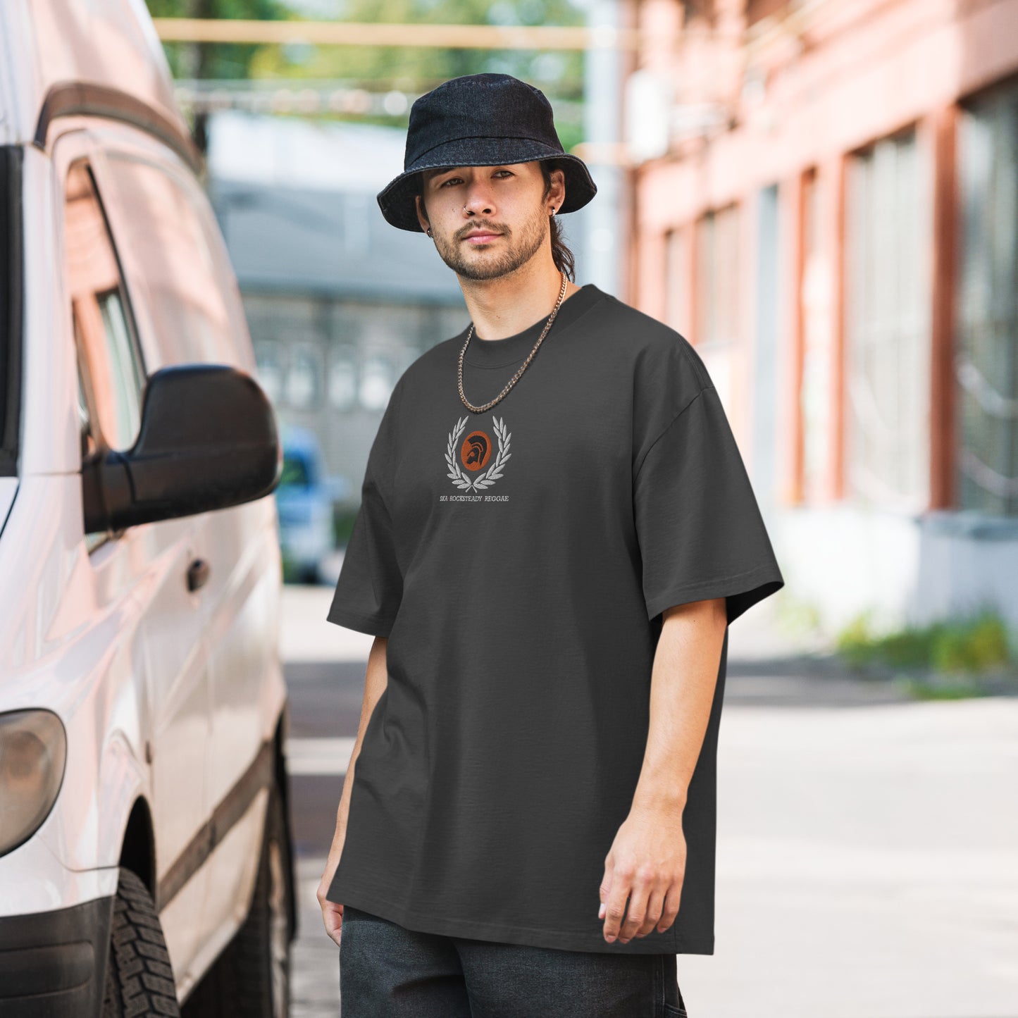 Trojan logo Oversized faded t-shirt