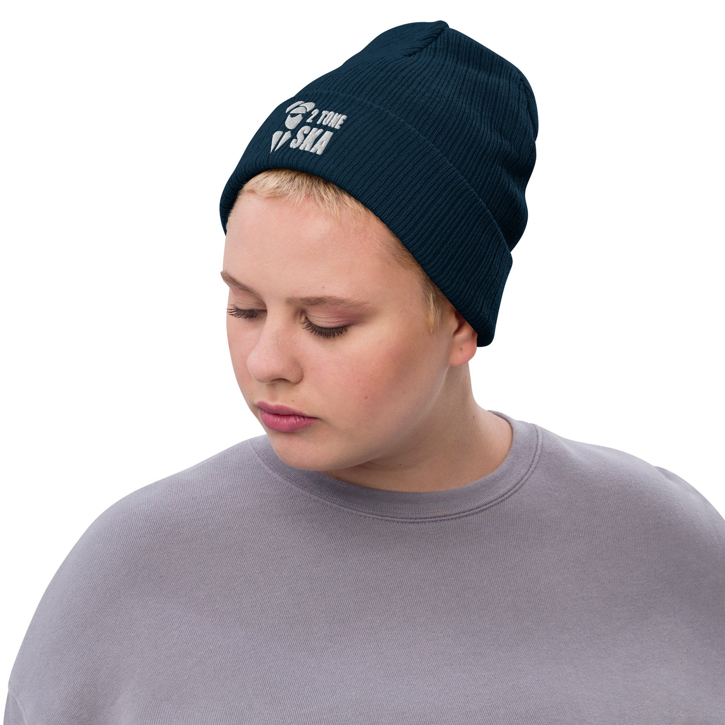 2 Tone Ska Ribbed knit beanie