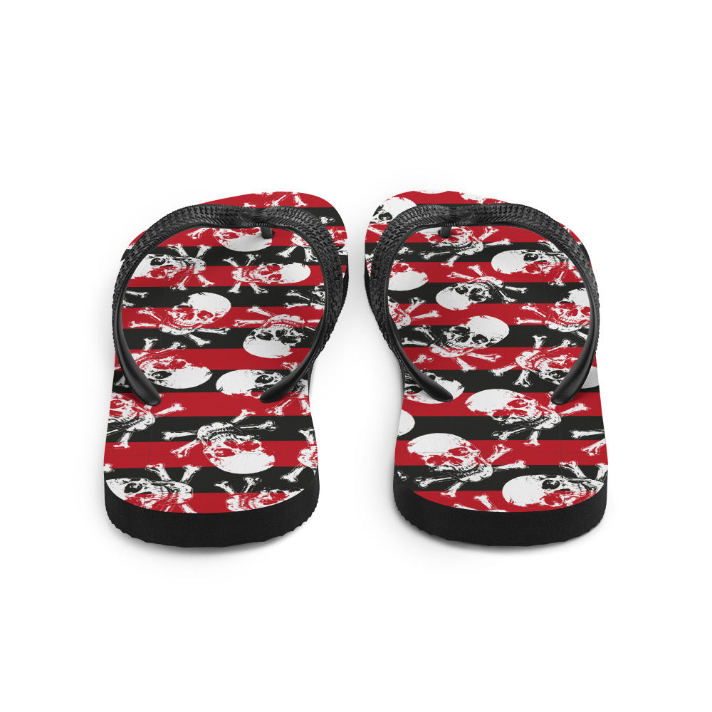 Stripes and skulls Flip-Flops