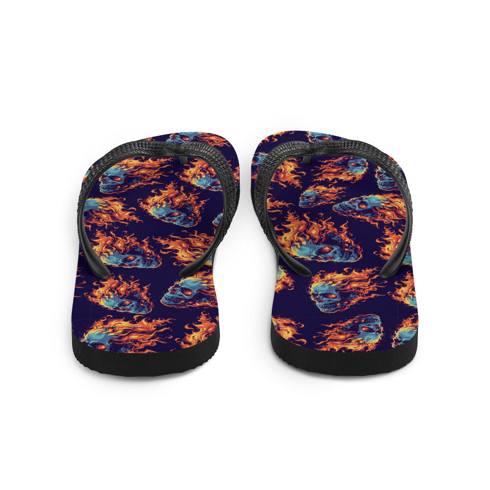 Fire Skulls Flip-Flops