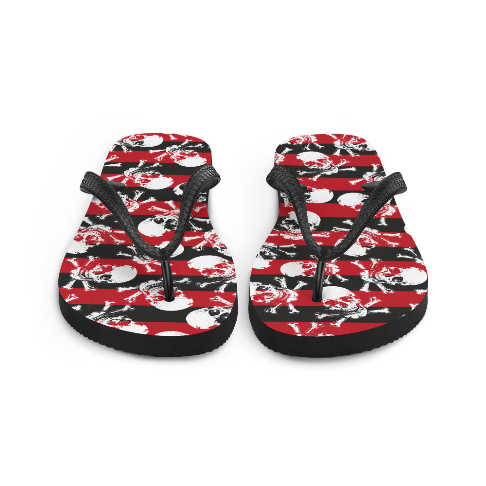 Stripes and skulls Flip-Flops