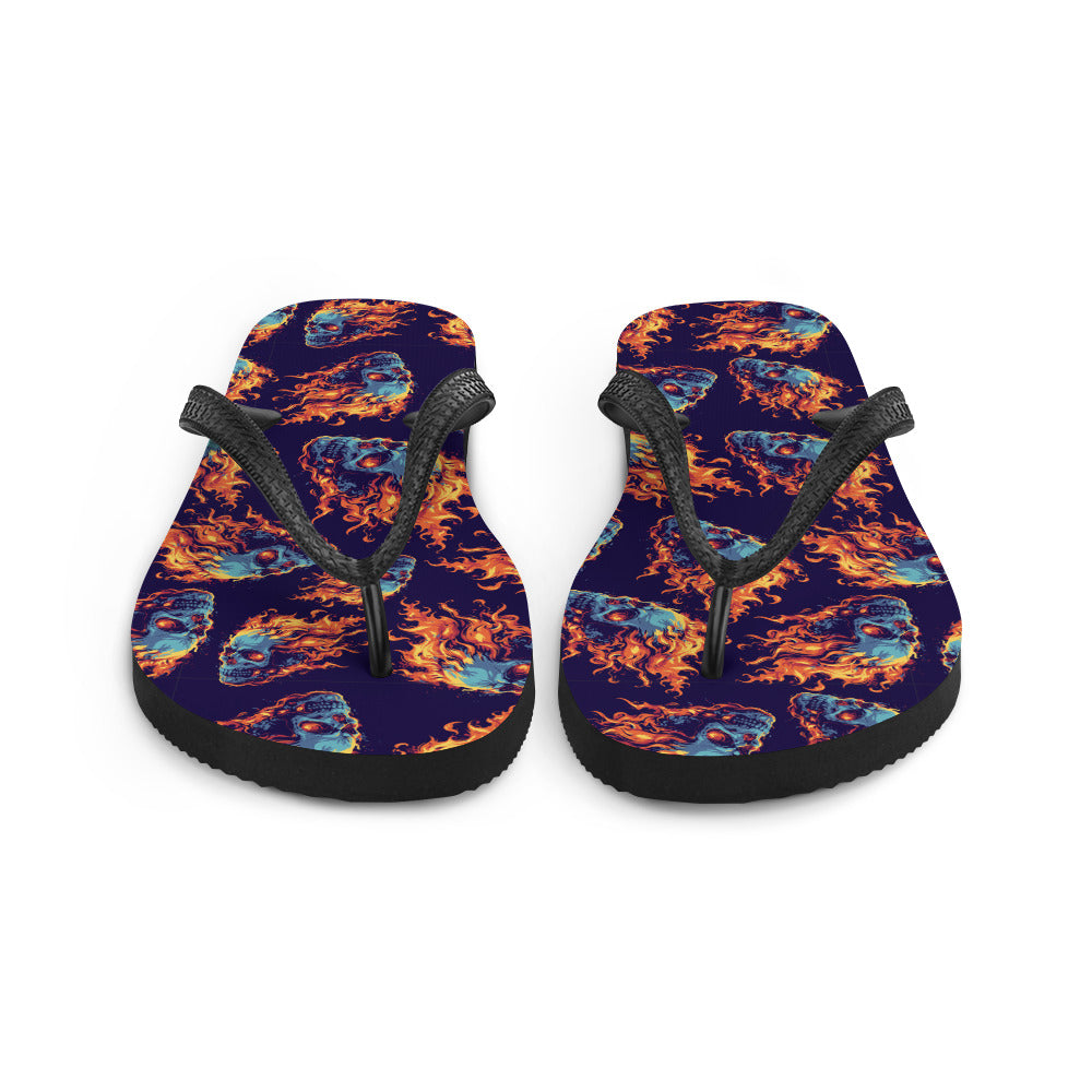 Fire Skulls Flip-Flops