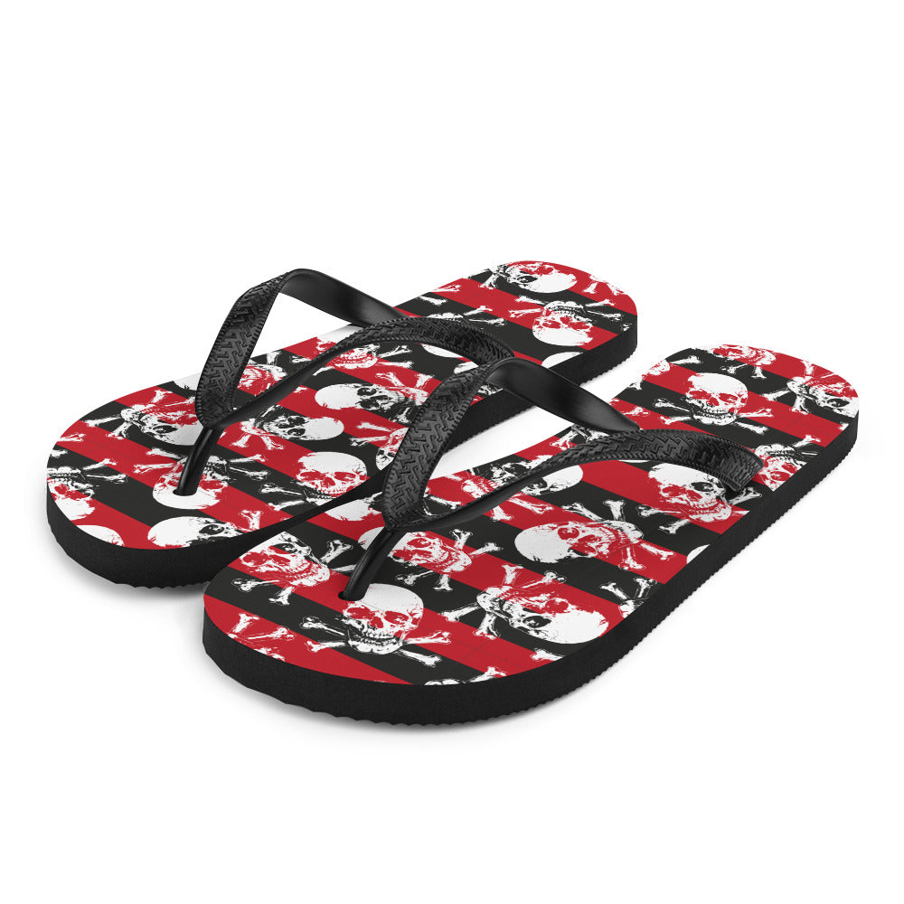 Stripes and skulls Flip-Flops