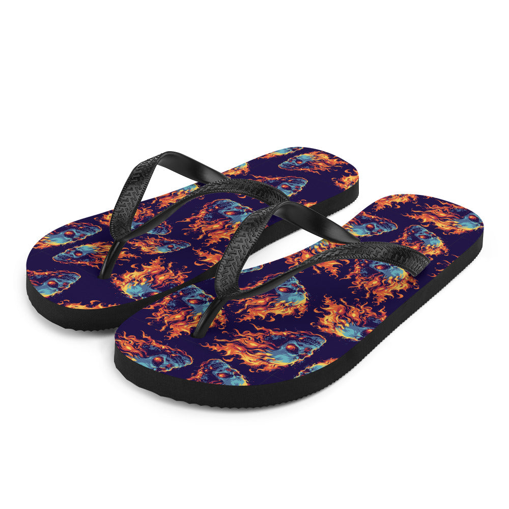 Fire Skulls Flip-Flops