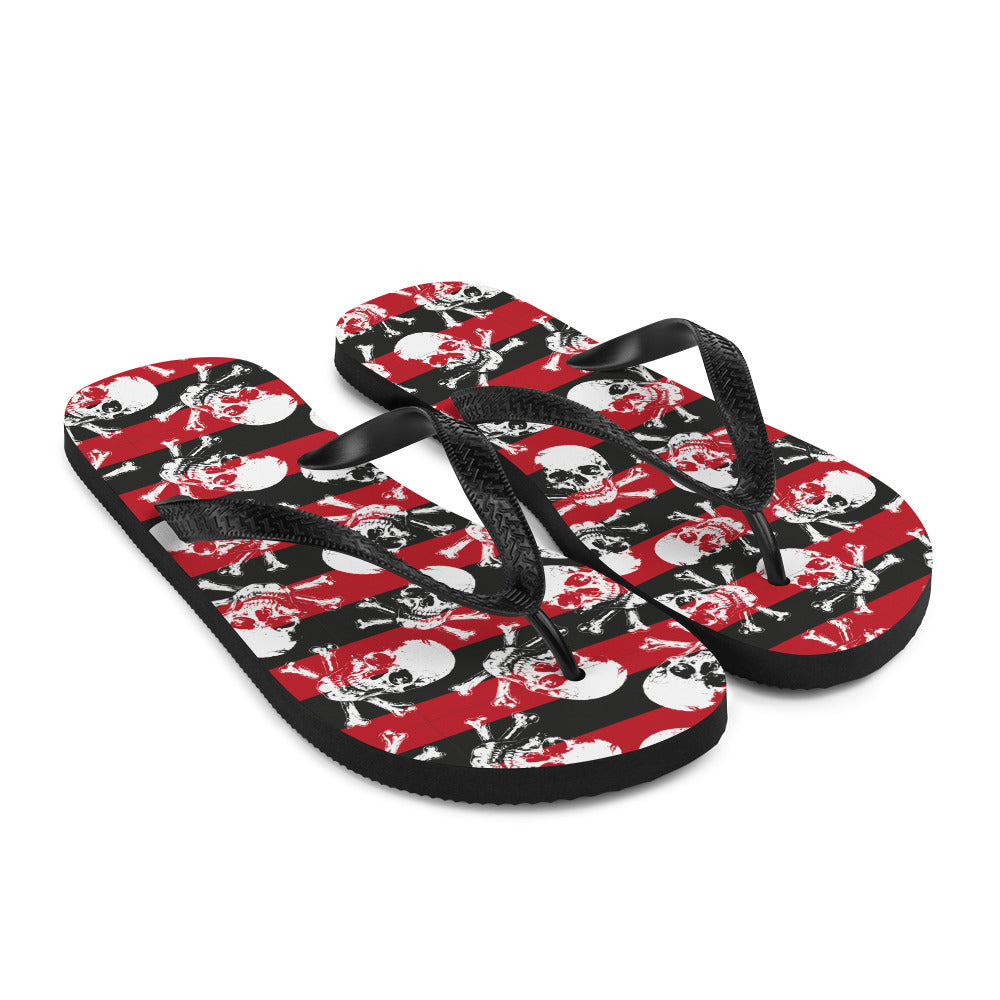 Stripes and skulls Flip-Flops