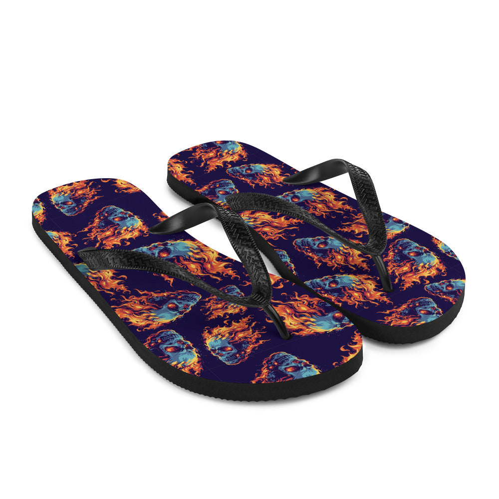 Fire Skulls Flip-Flops