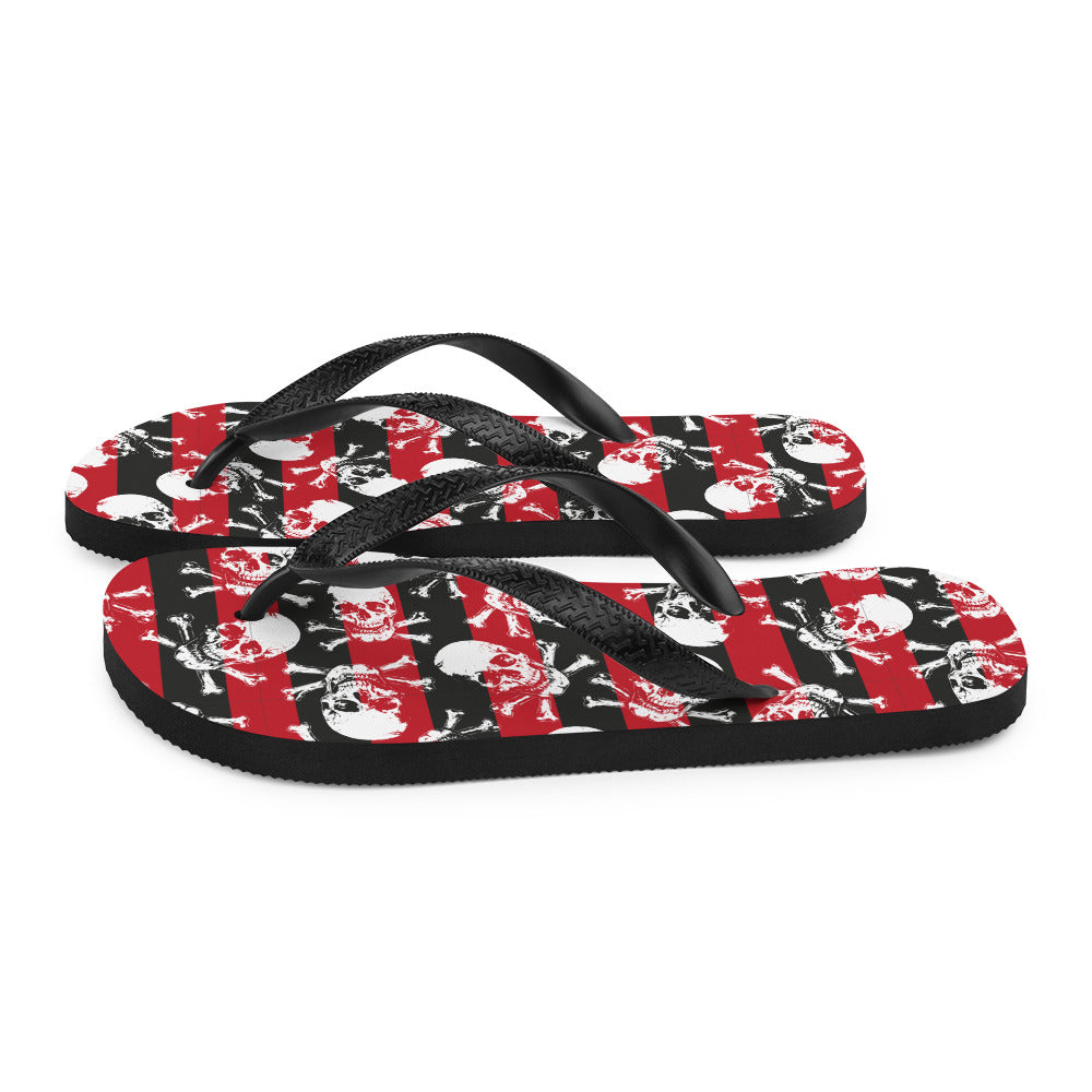 Stripes and skulls Flip-Flops