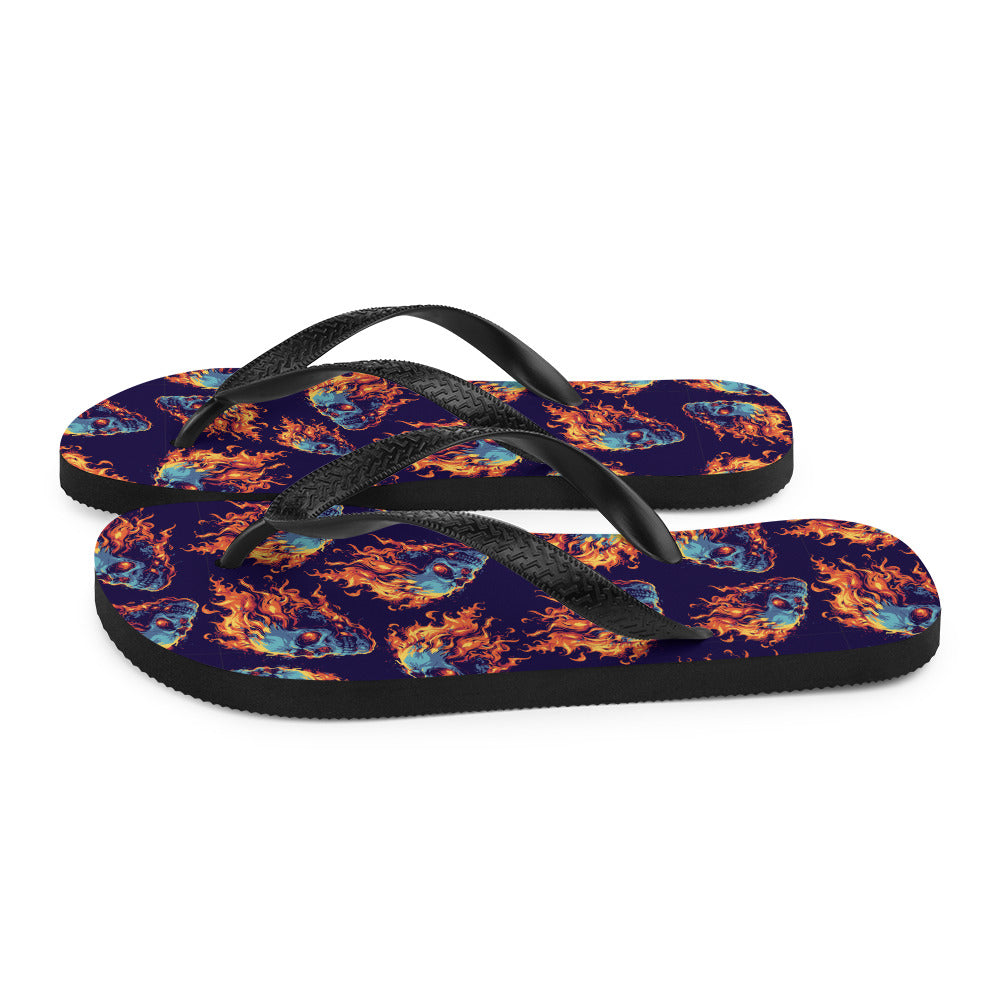 Fire Skulls Flip-Flops