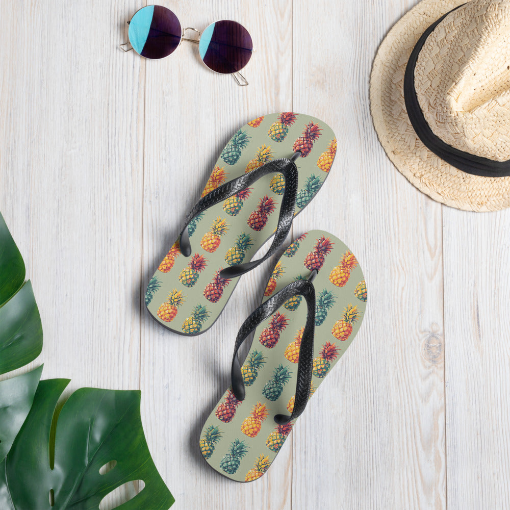 colored ananas Flip-Flops