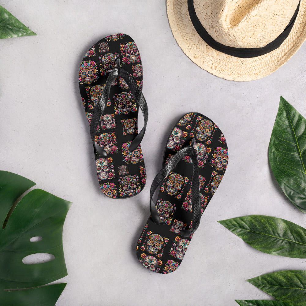 Sugar skull Flip-Flops