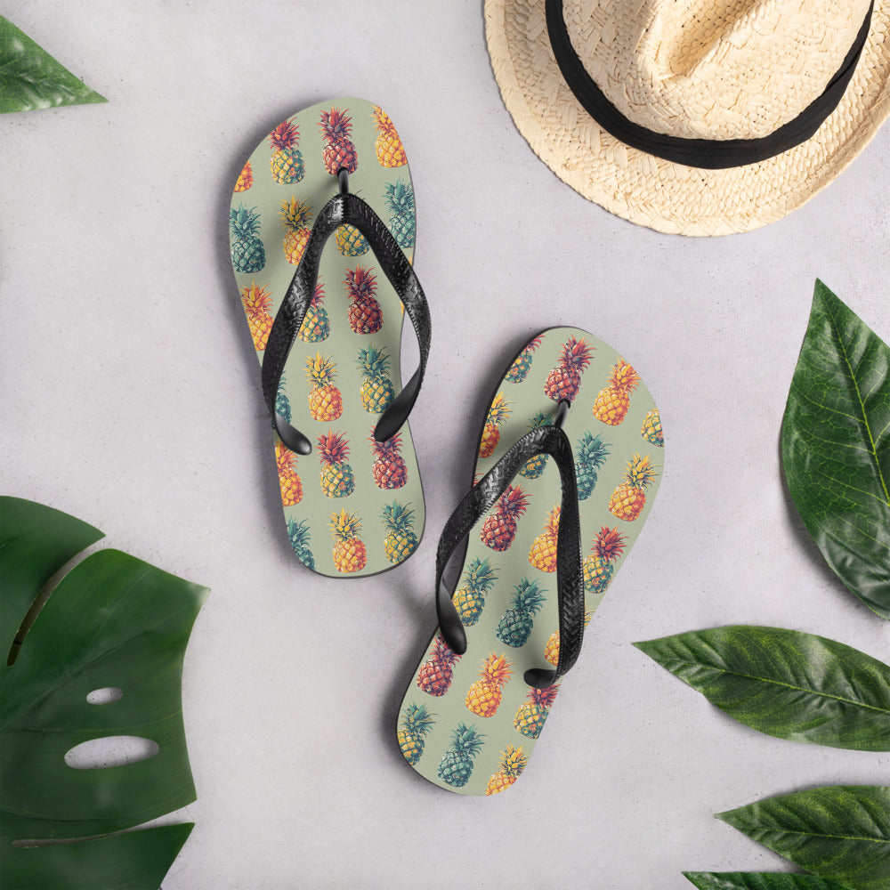 colored ananas Flip-Flops