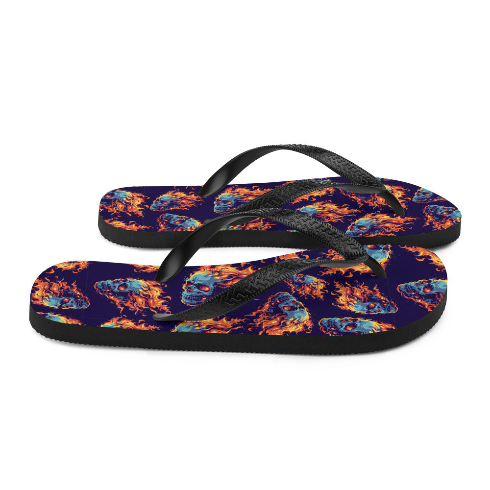 Fire Skulls Flip-Flops