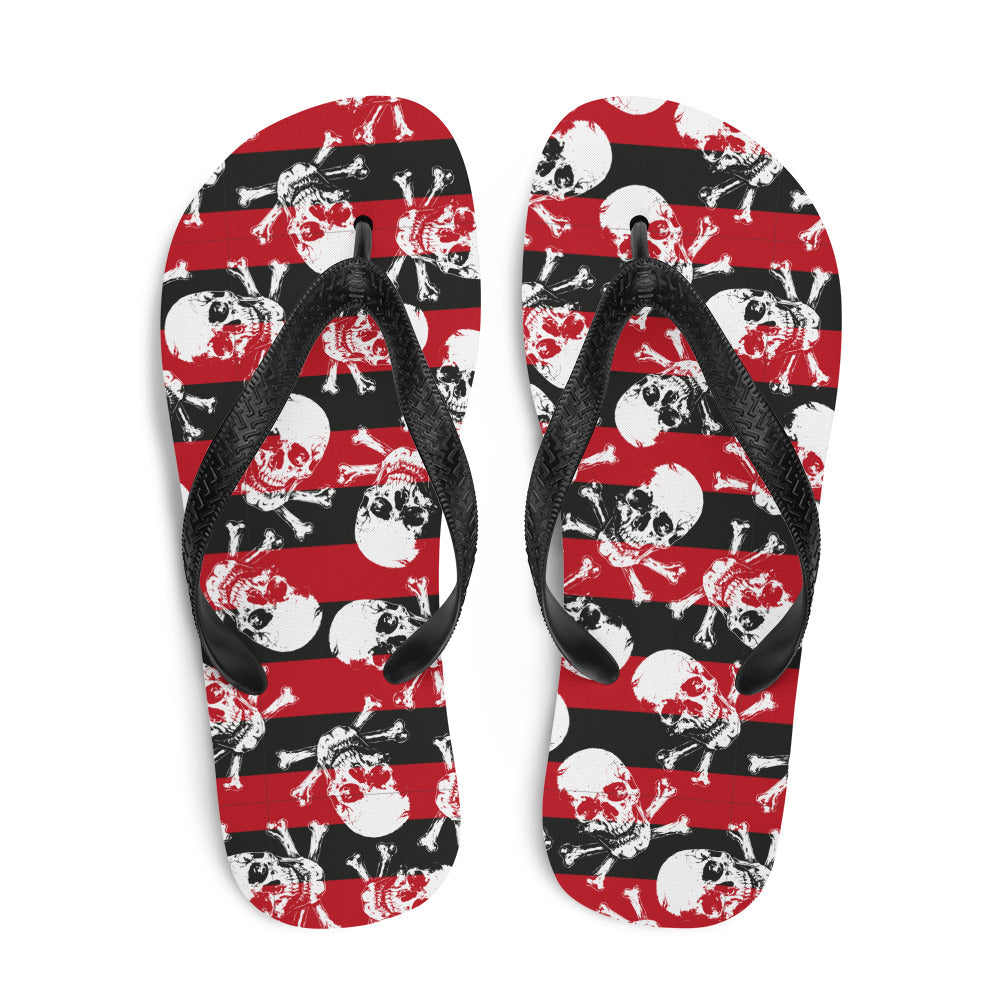 Stripes and skulls Flip-Flops