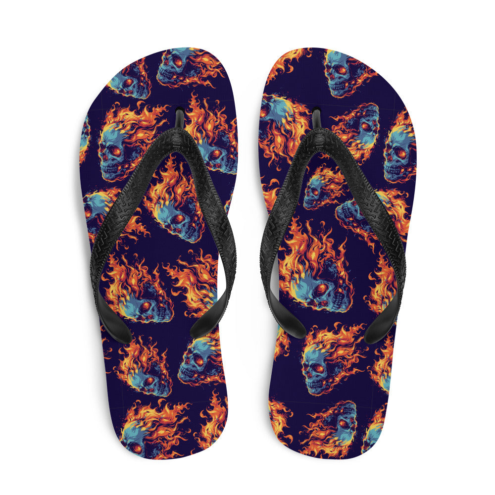 Fire Skulls Flip-Flops