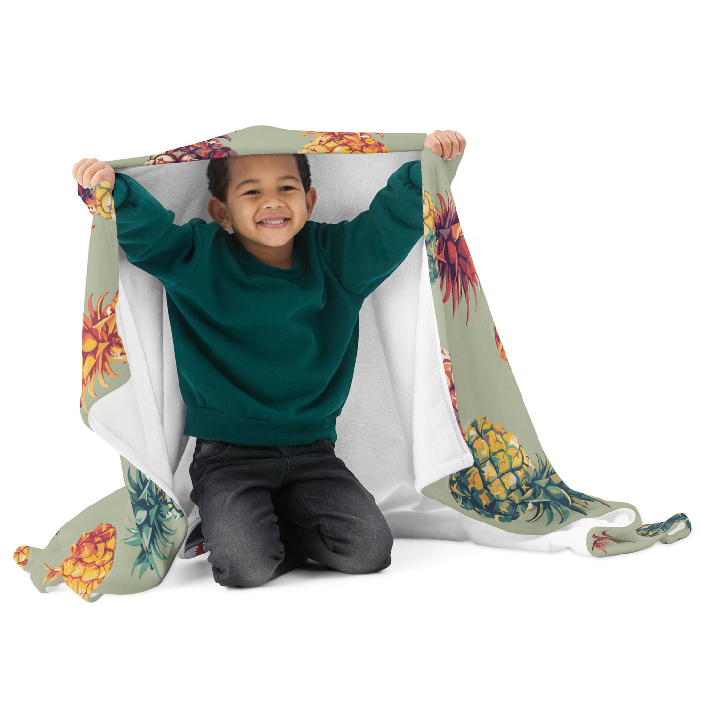 colored ananas Throw Blanket