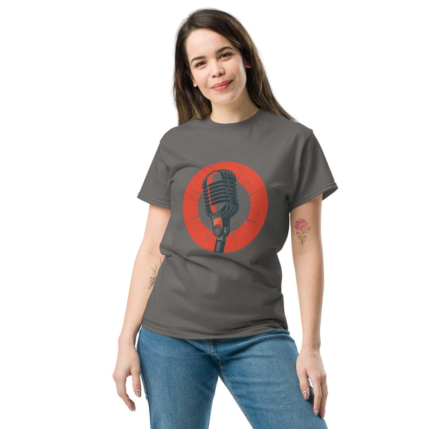 old school microphone Unisex classic tee