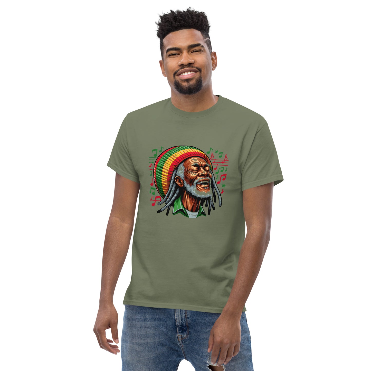 Old Rasta Man Laughing Unisex classic tee