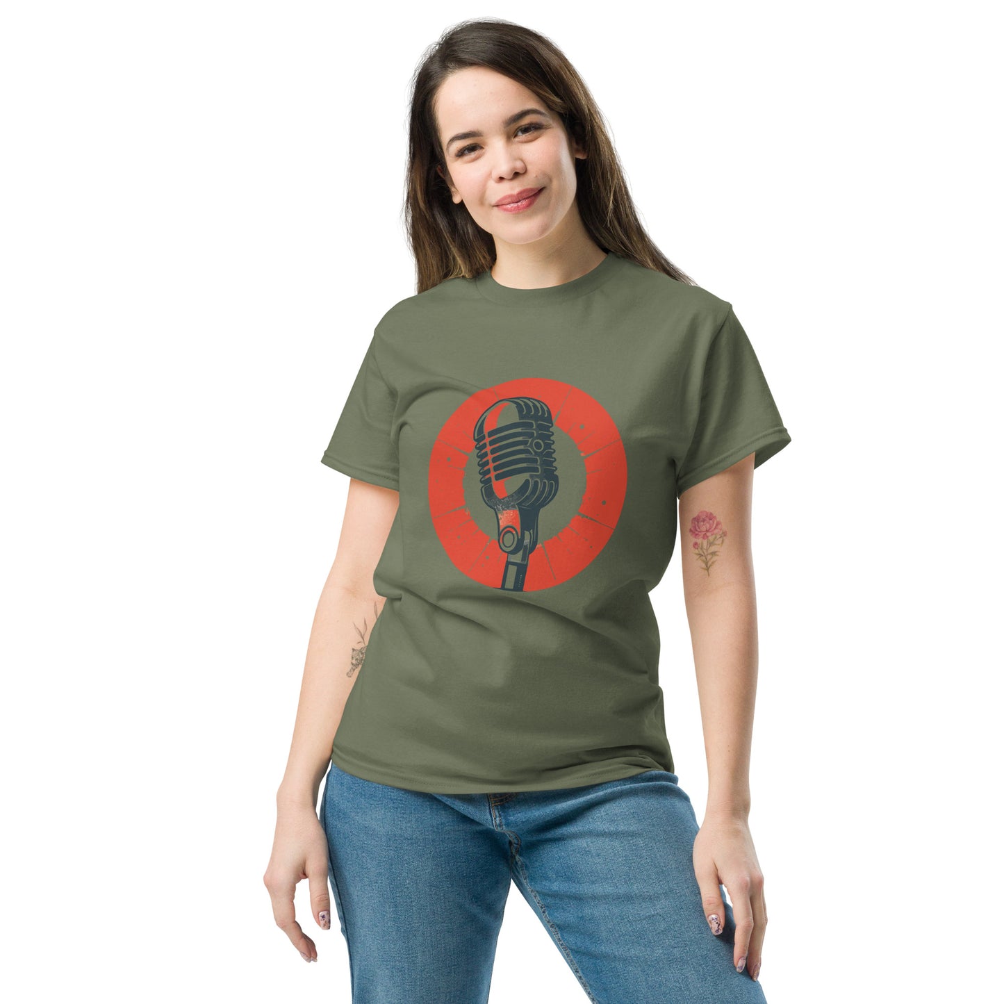 old school microphone Unisex classic tee