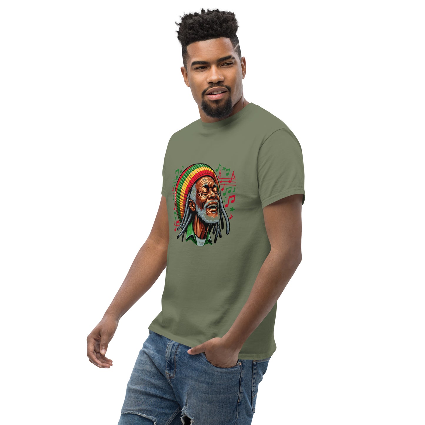 Old Rasta Man Laughing Unisex classic tee