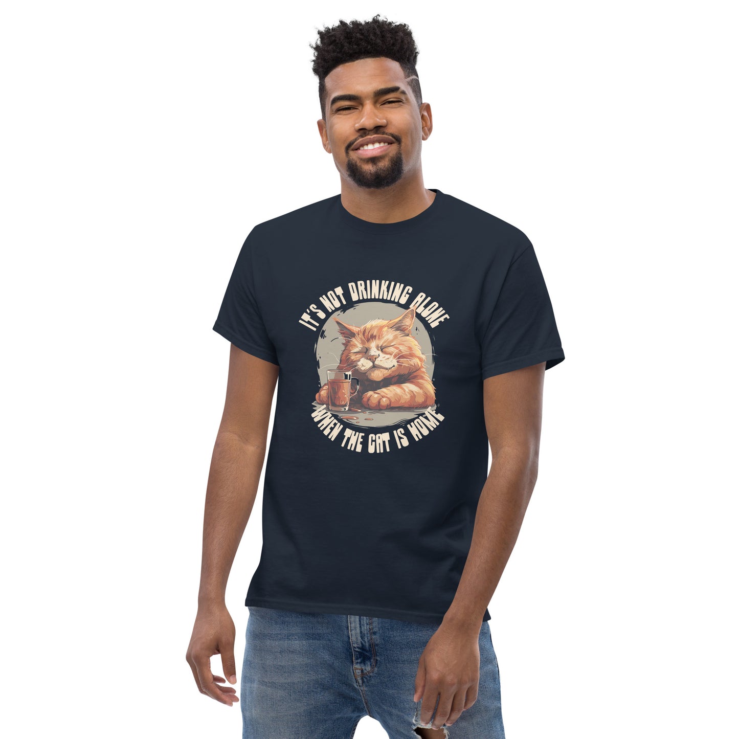 Not drinking alone when the cats home Unisex classic tee