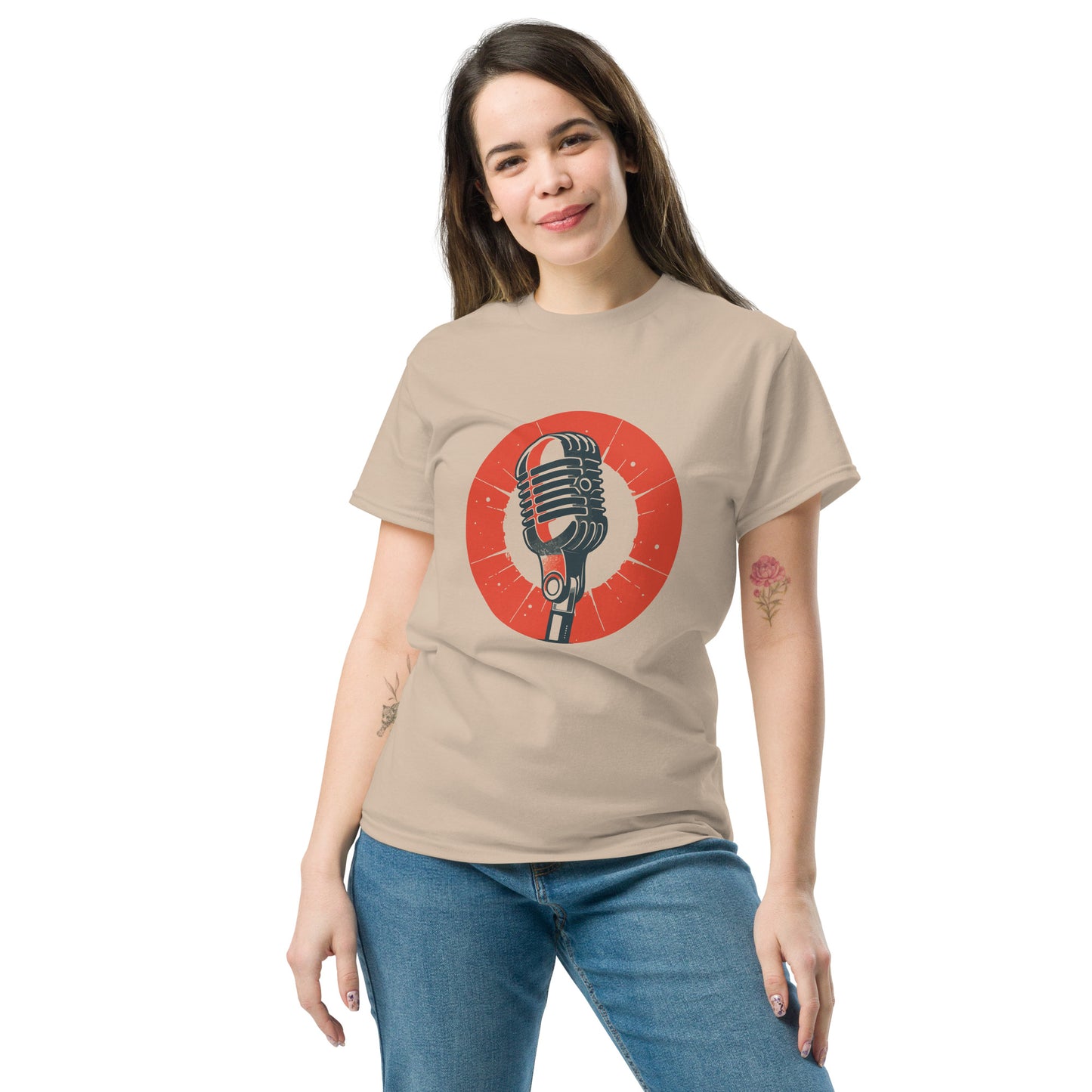 old school microphone Unisex classic tee