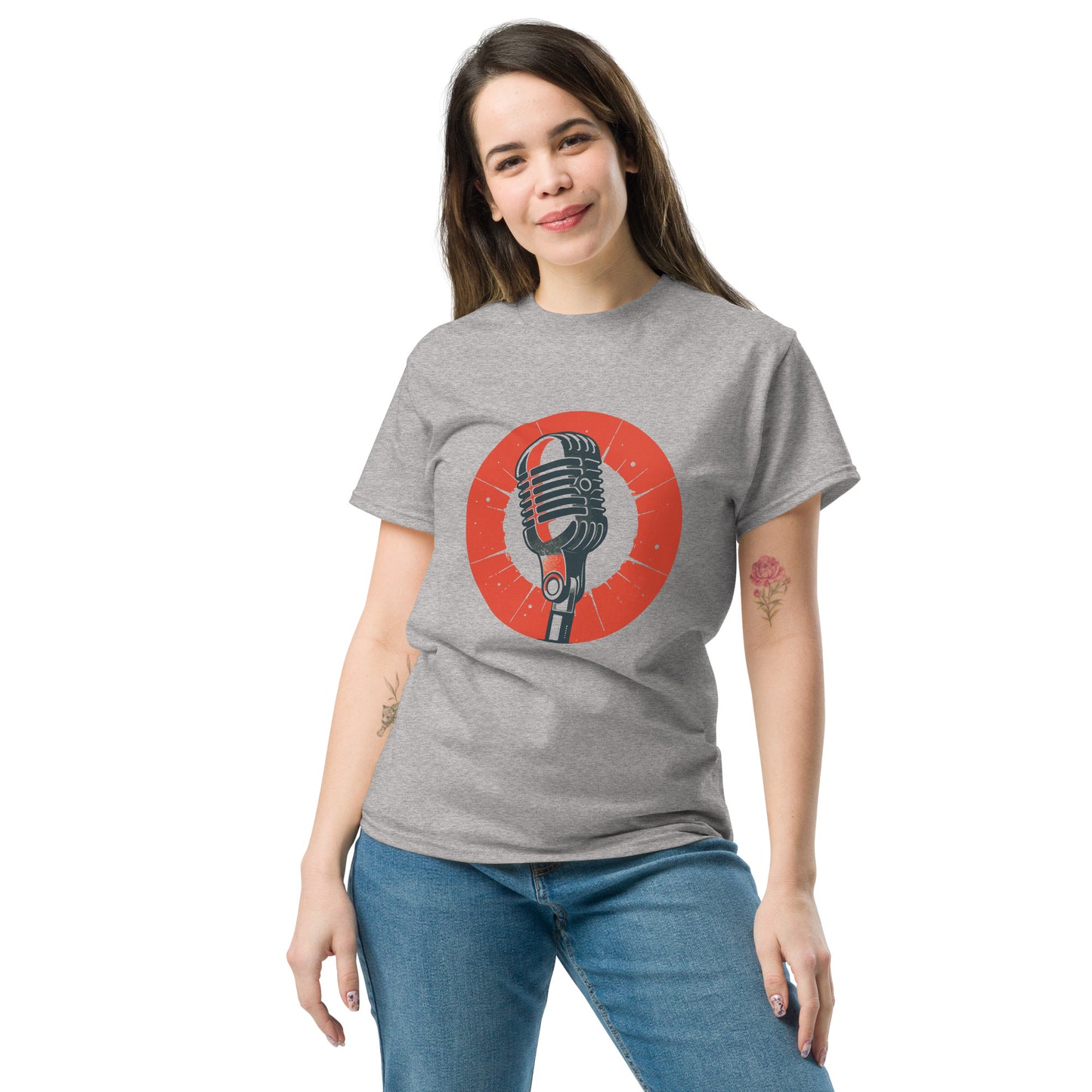 old school microphone Unisex classic tee