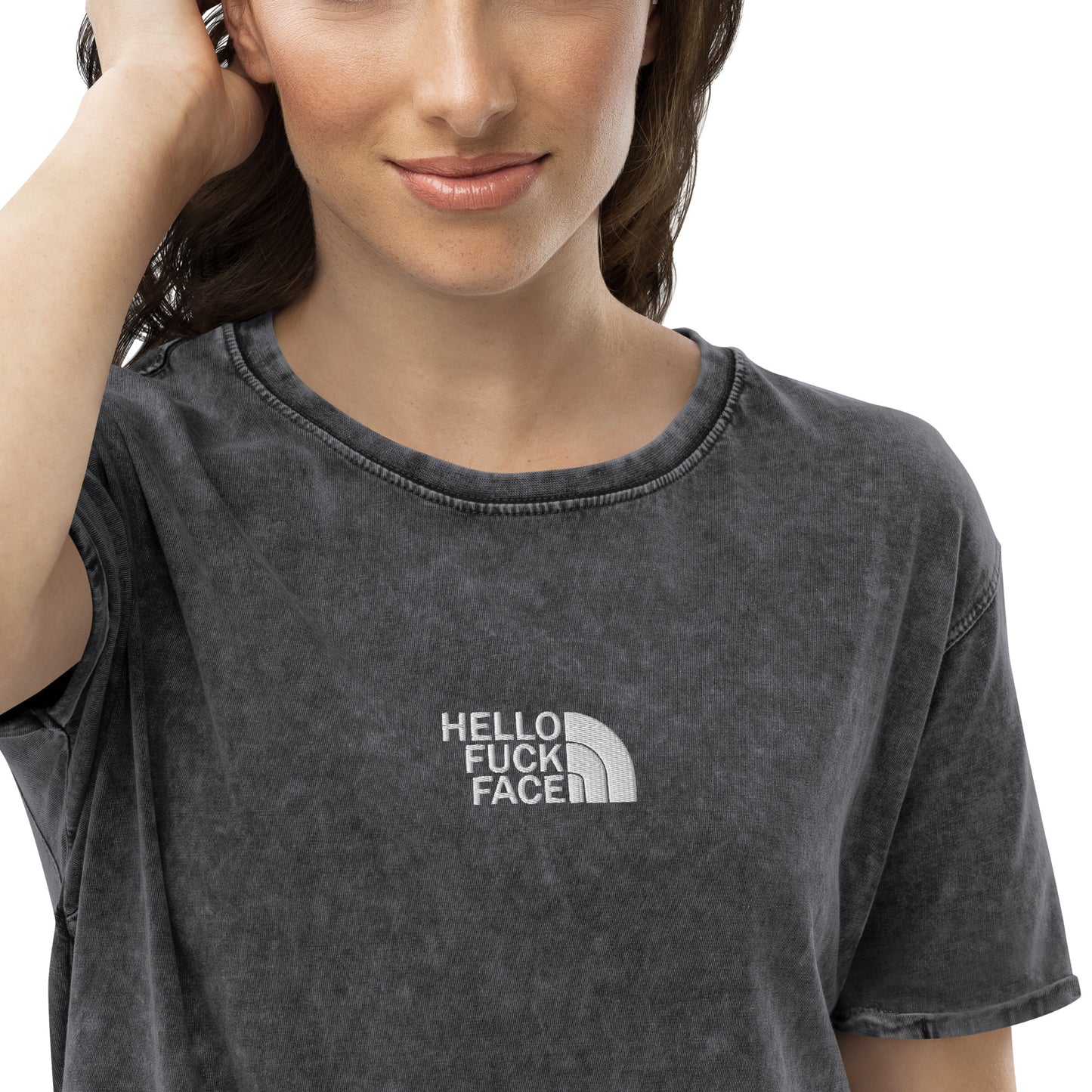 Hello F Face Denim T-Shirt