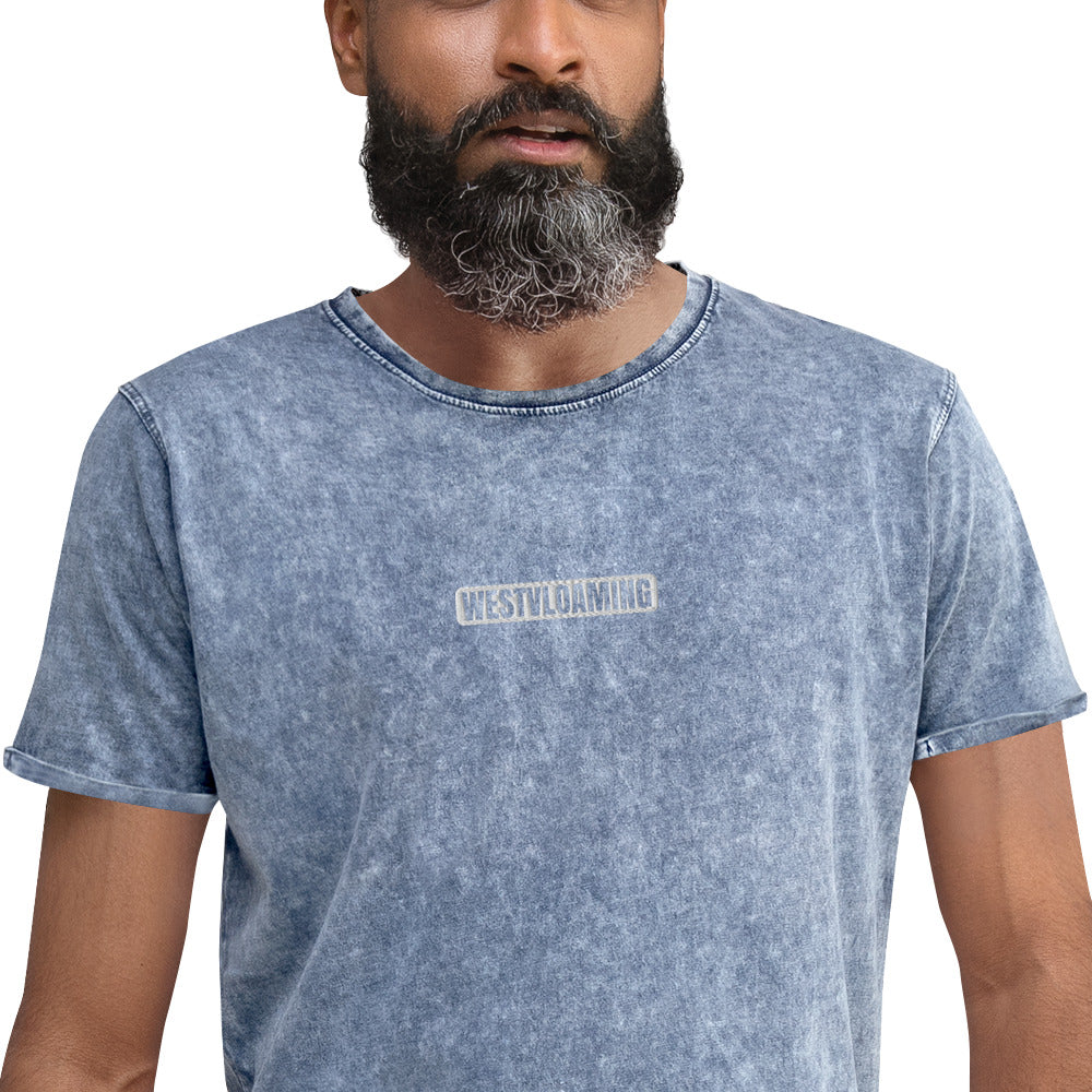 Westvloaming gebrodeerd Denim T-Shirt