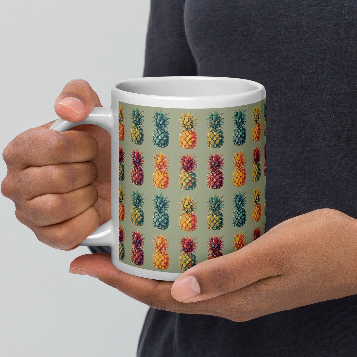 colored ananas White glossy mug