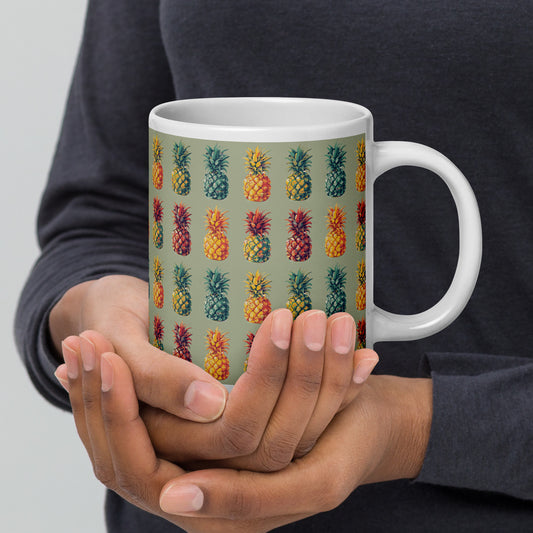 colored ananas White glossy mug