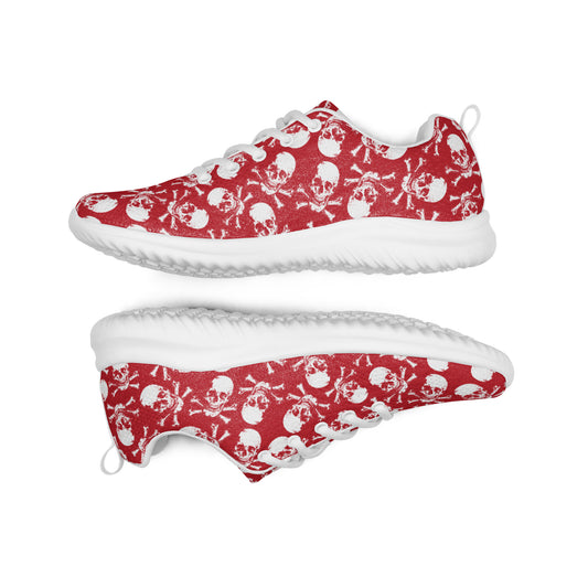 Skulls on red Women’s athletic shoes