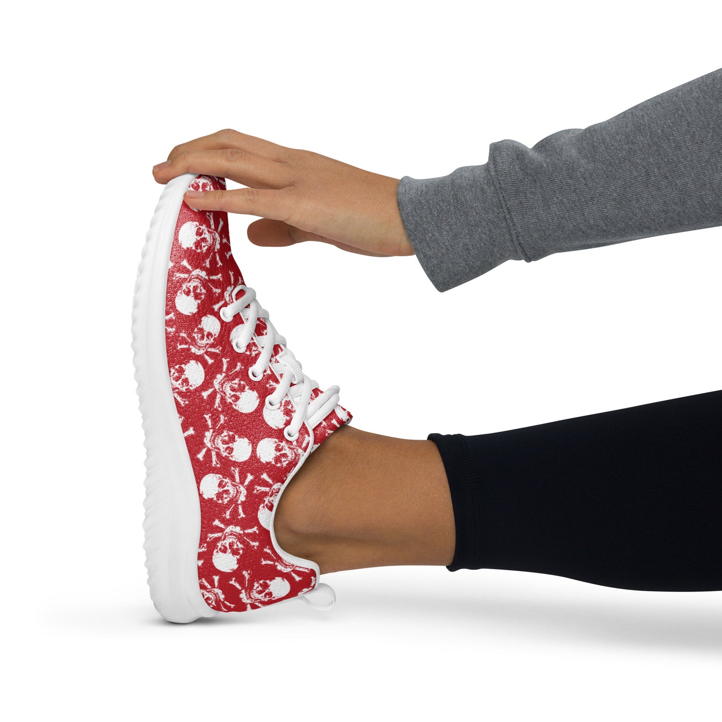 Skulls on red Women’s athletic shoes