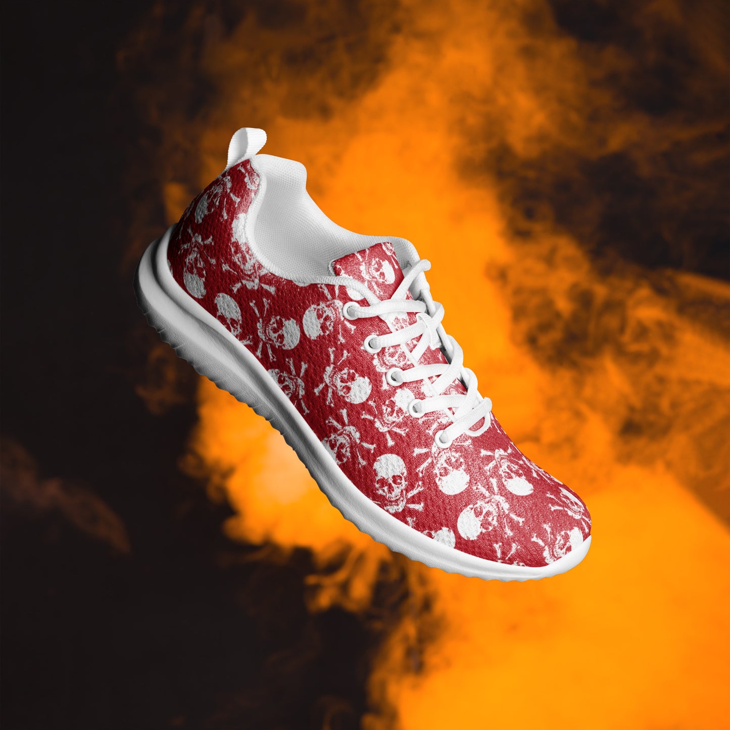 Skulls on red Women’s athletic shoes