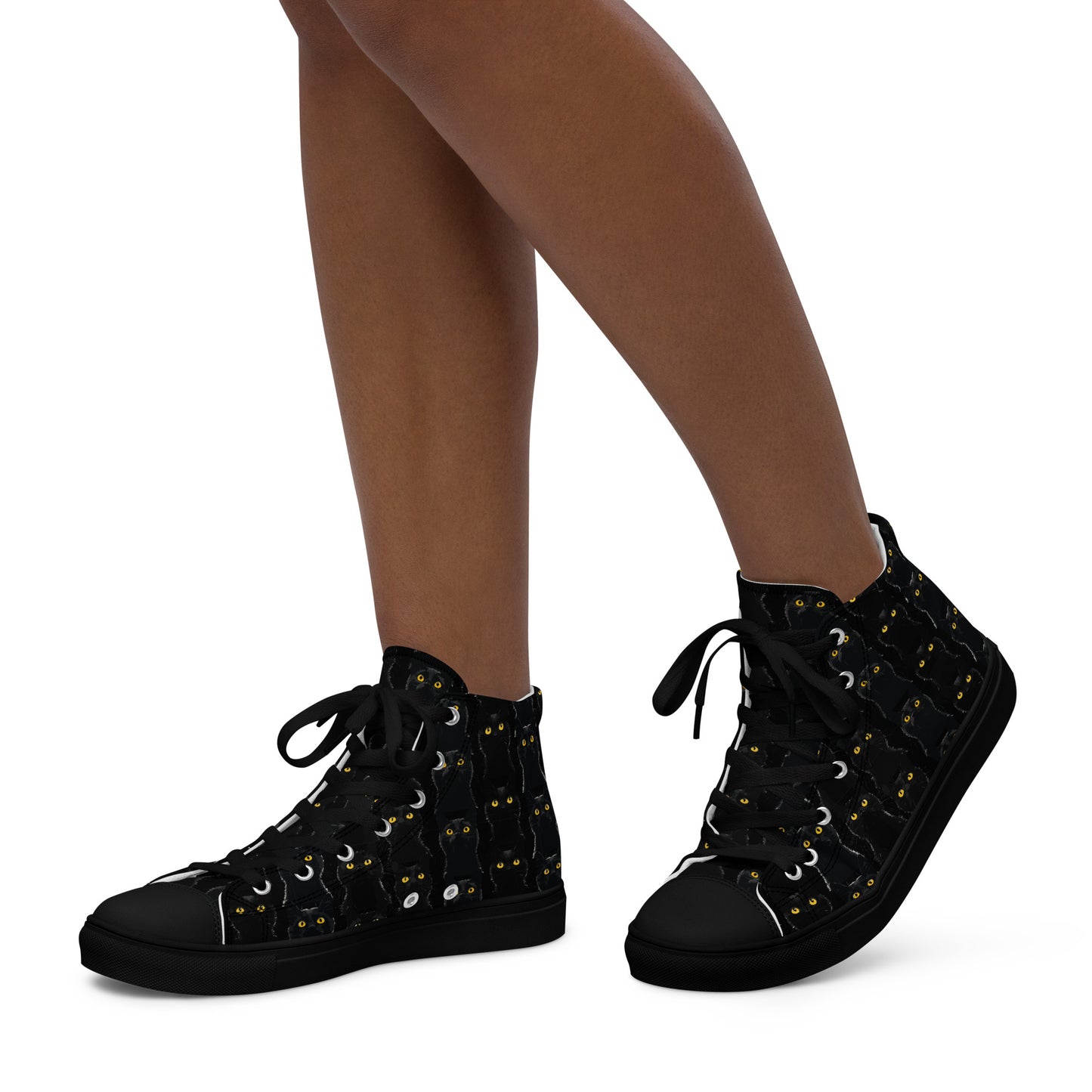 Black Pussy Women’s high top canvas shoes