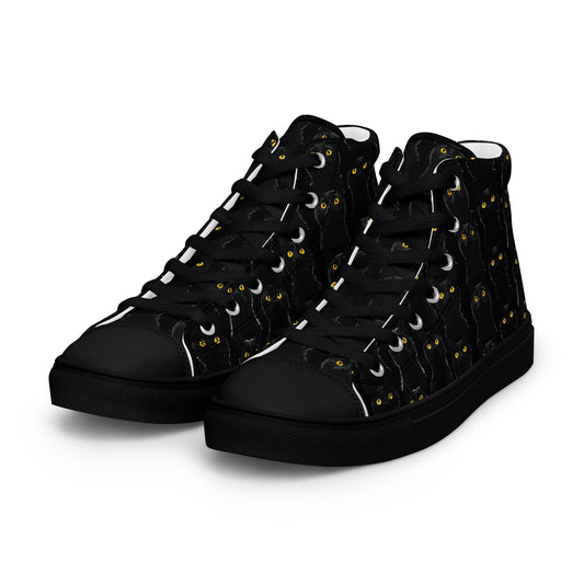 Black Pussy Women’s high top canvas shoes