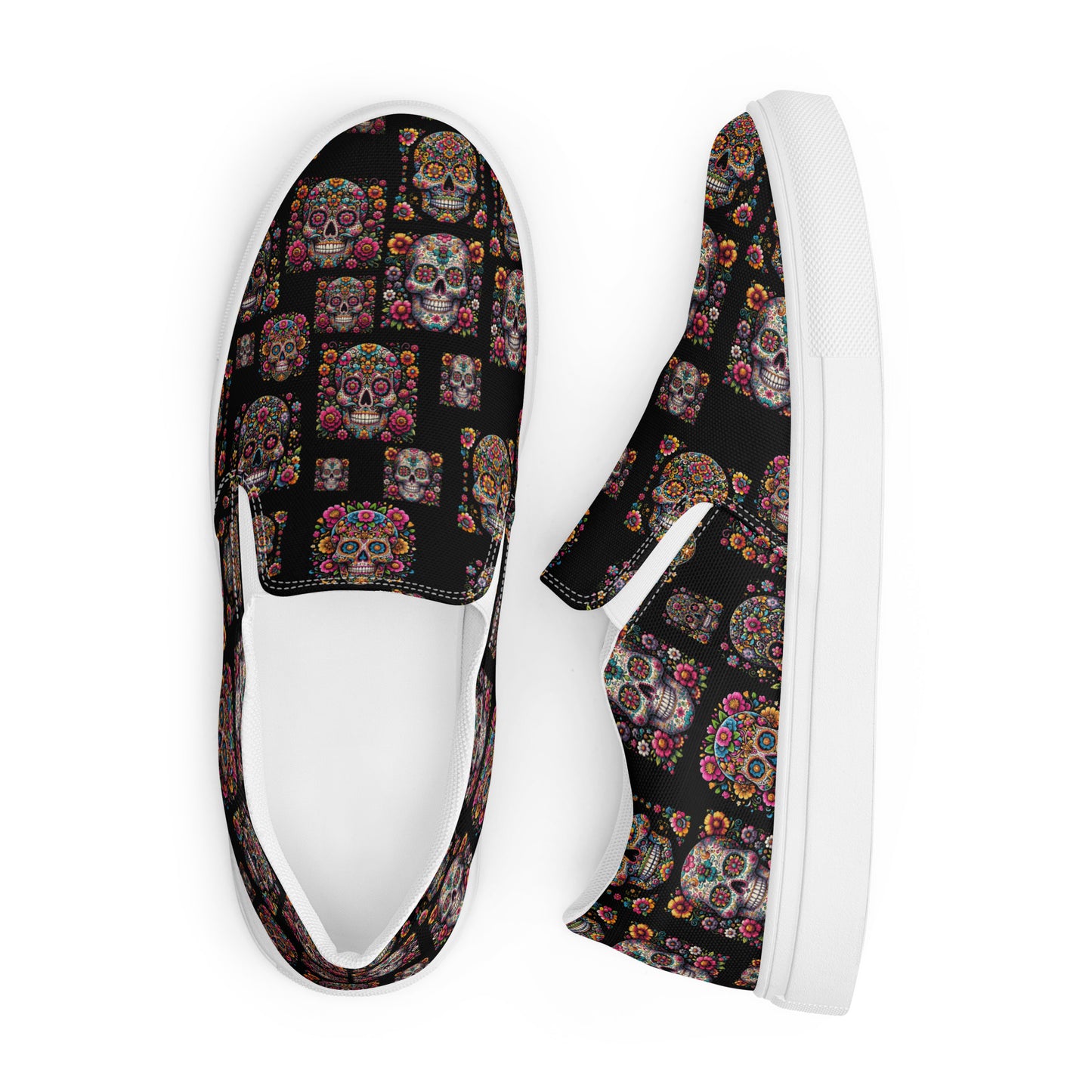 Sugar Skull Women’s slip-on canvas shoes