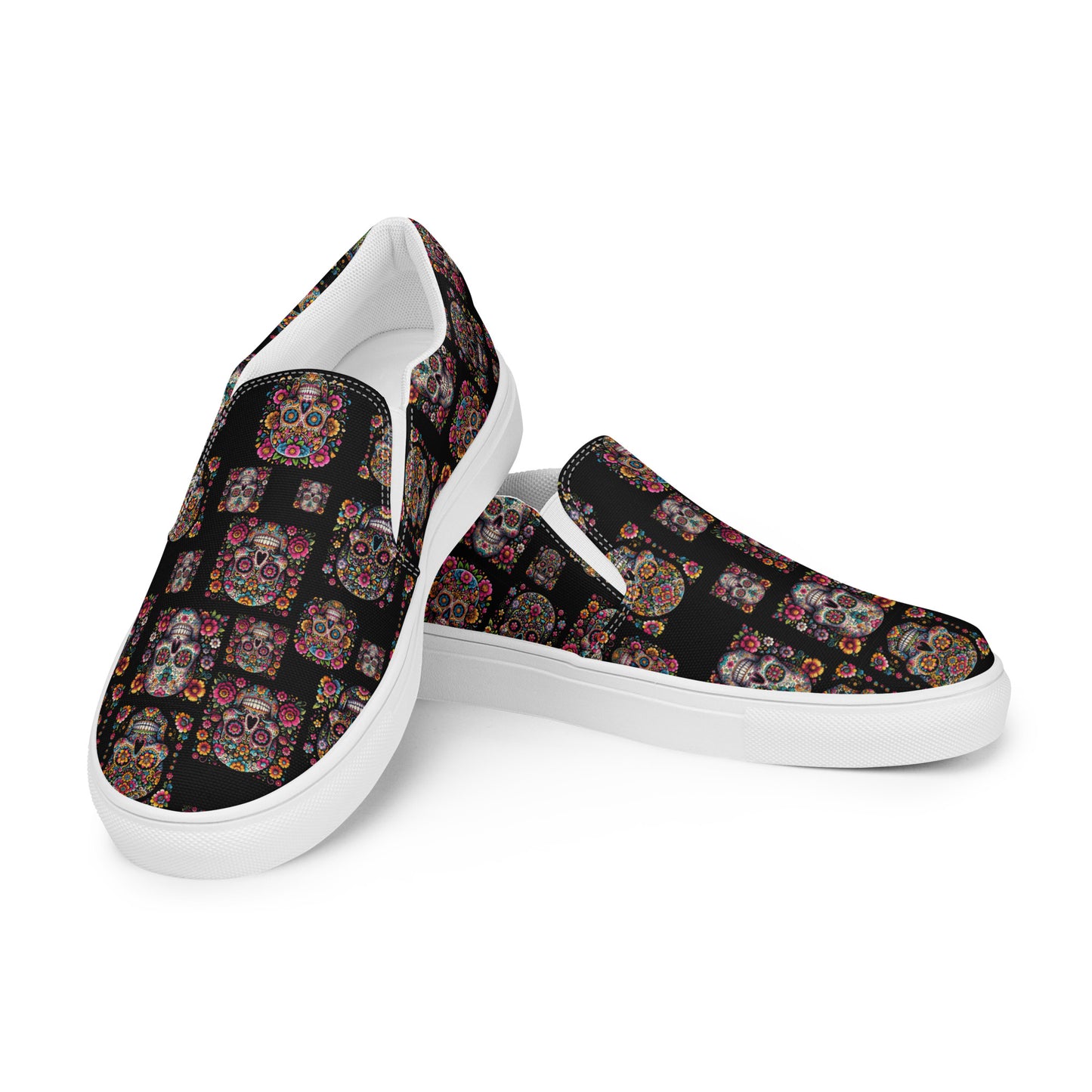 Sugar Skull Women’s slip-on canvas shoes